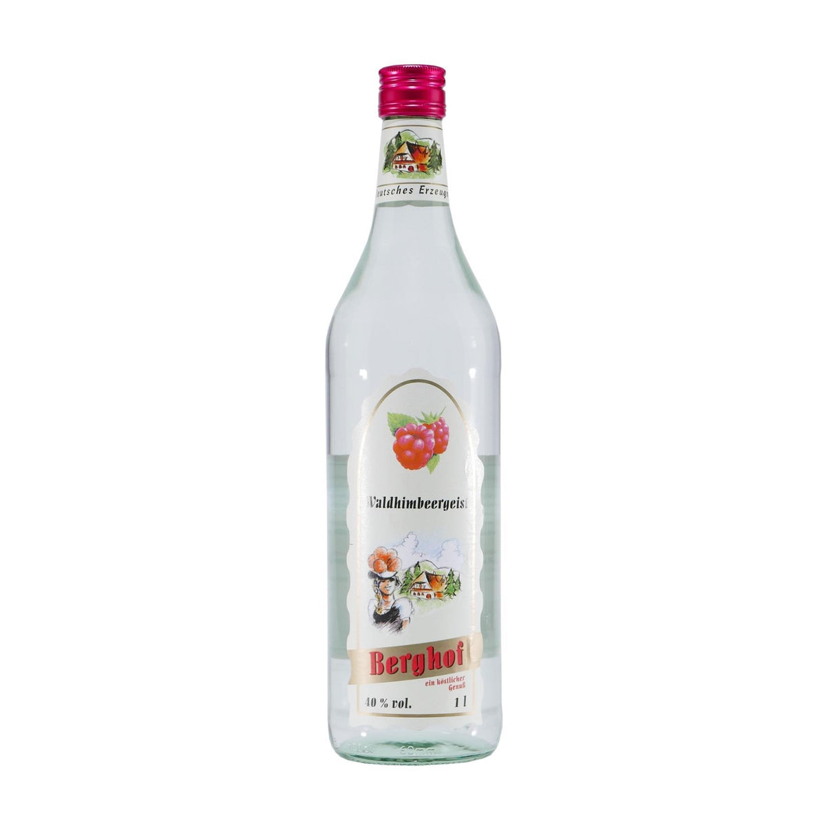 Berghof Waldhimbeergeist mit Geschenk-Holzkiste