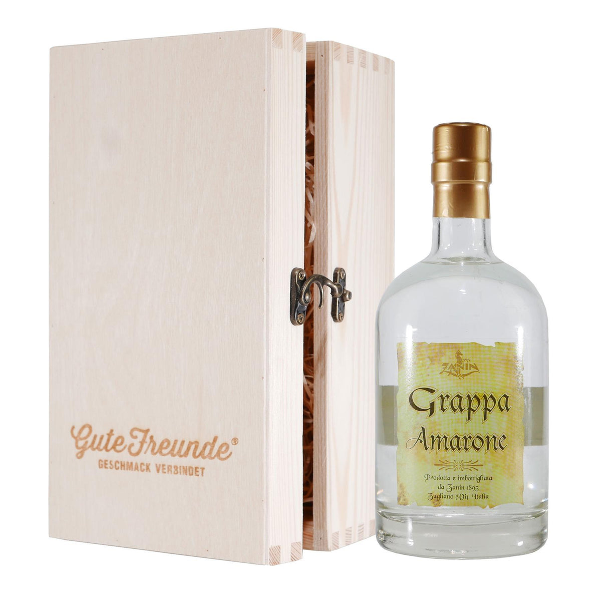 Zanin Grappa di Amarone mit Geschenk-Holzkiste
