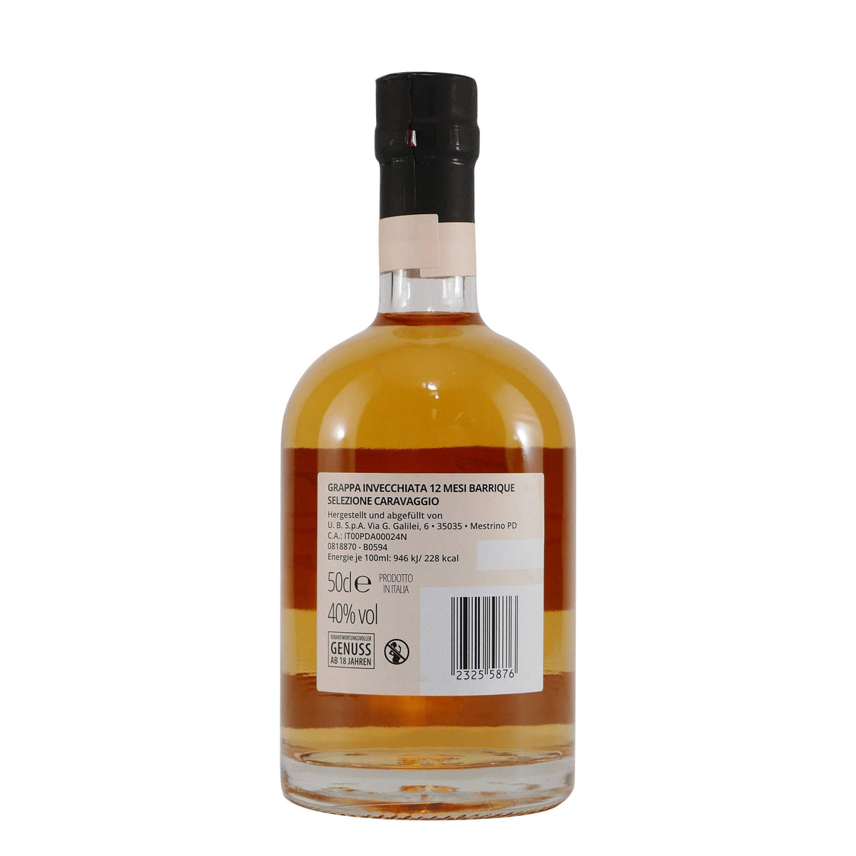 Caravaggio Grappa Barrique mit Geschenk-Holzkiste