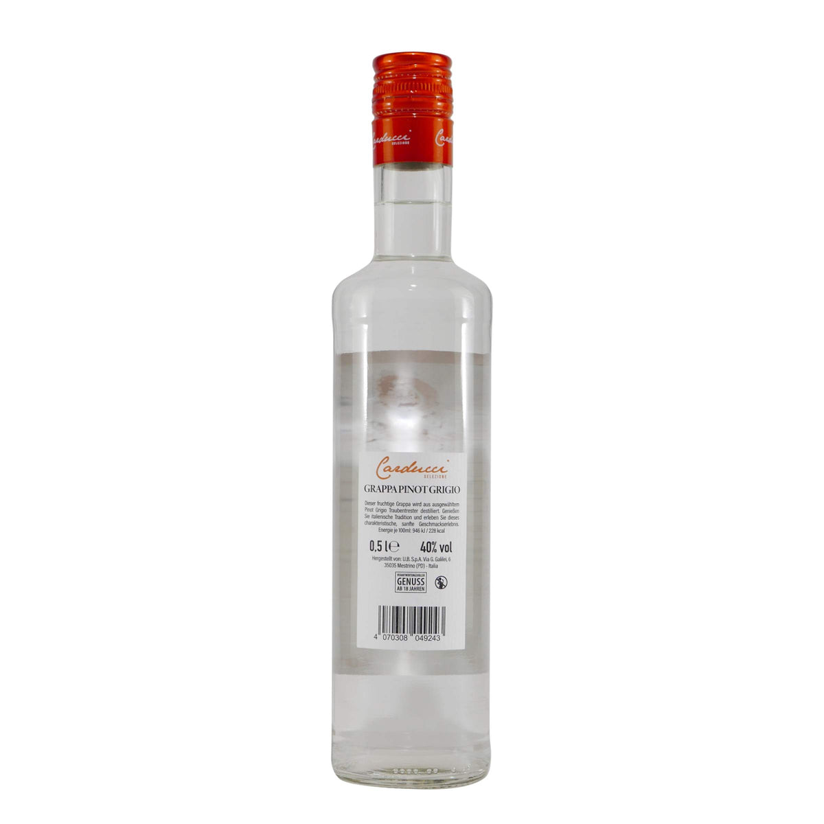 Carducci Grappa Pinot Grigio mit Geschenk-Holzkiste