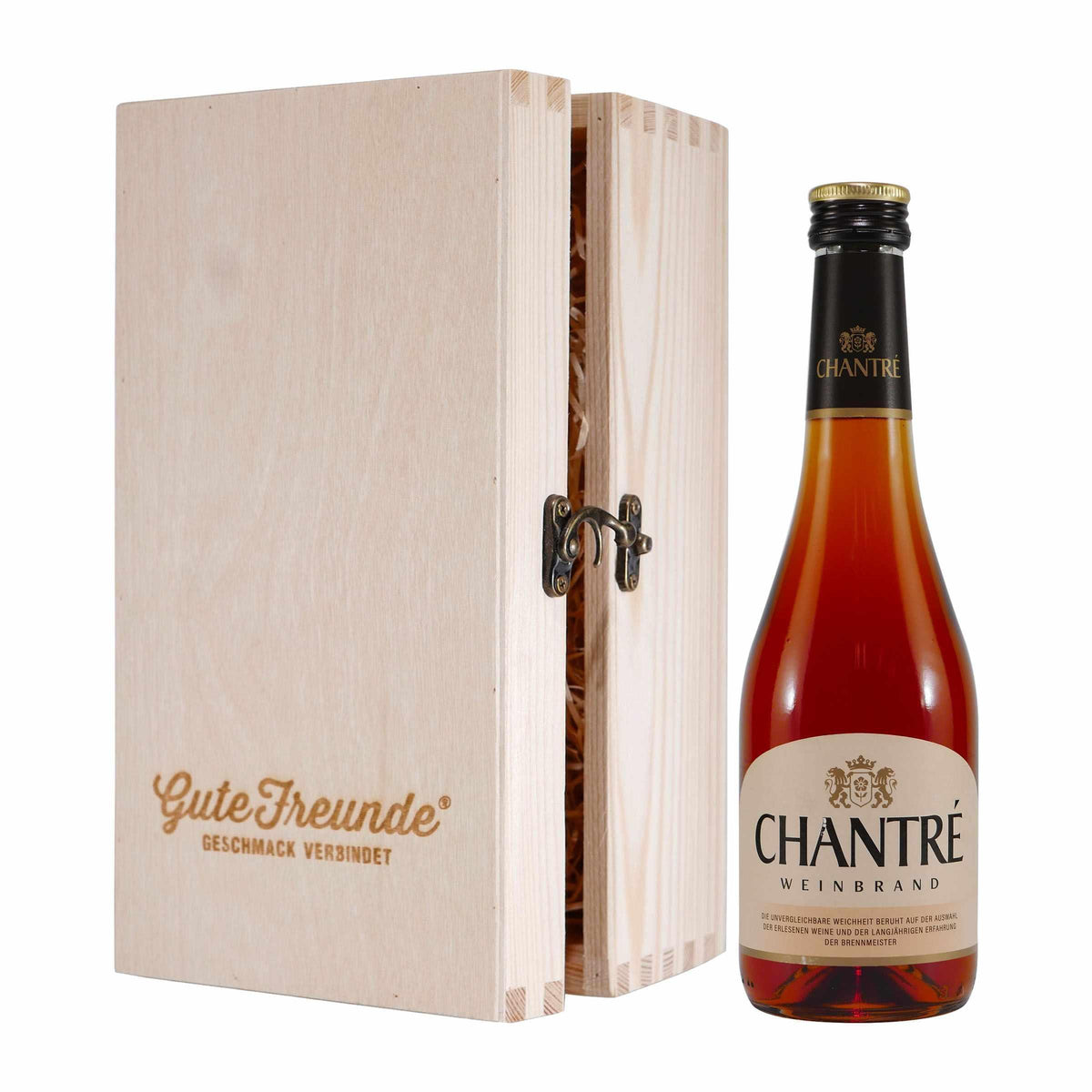 Chantré Weinbrand mit Geschenk-Holzkiste