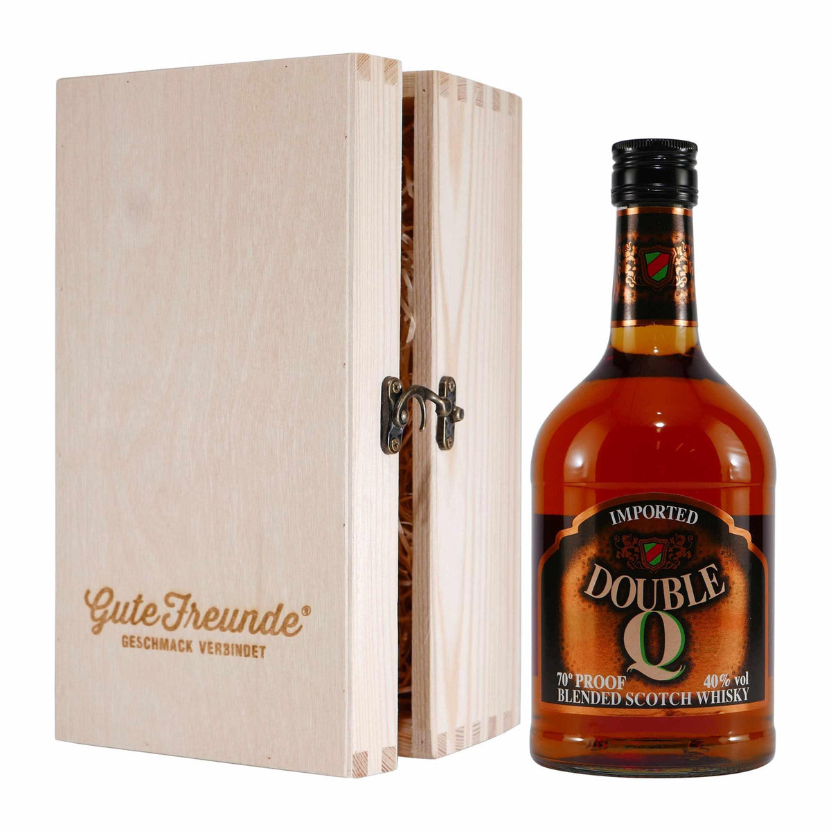 Double Q Blended Scotch Whisky mit Geschenk-Holzkiste