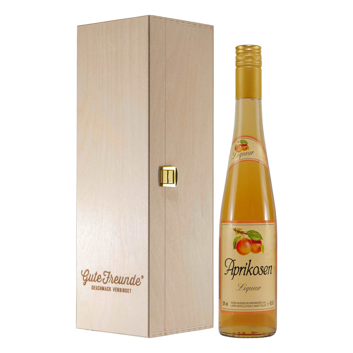 Dworzak´s Aprikosen Liqueur mit Geschenk-Holzkiste