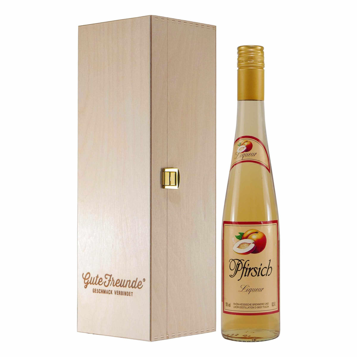 Dworzak´s Pfirsich Liqueur mit Geschenk-Holzkiste