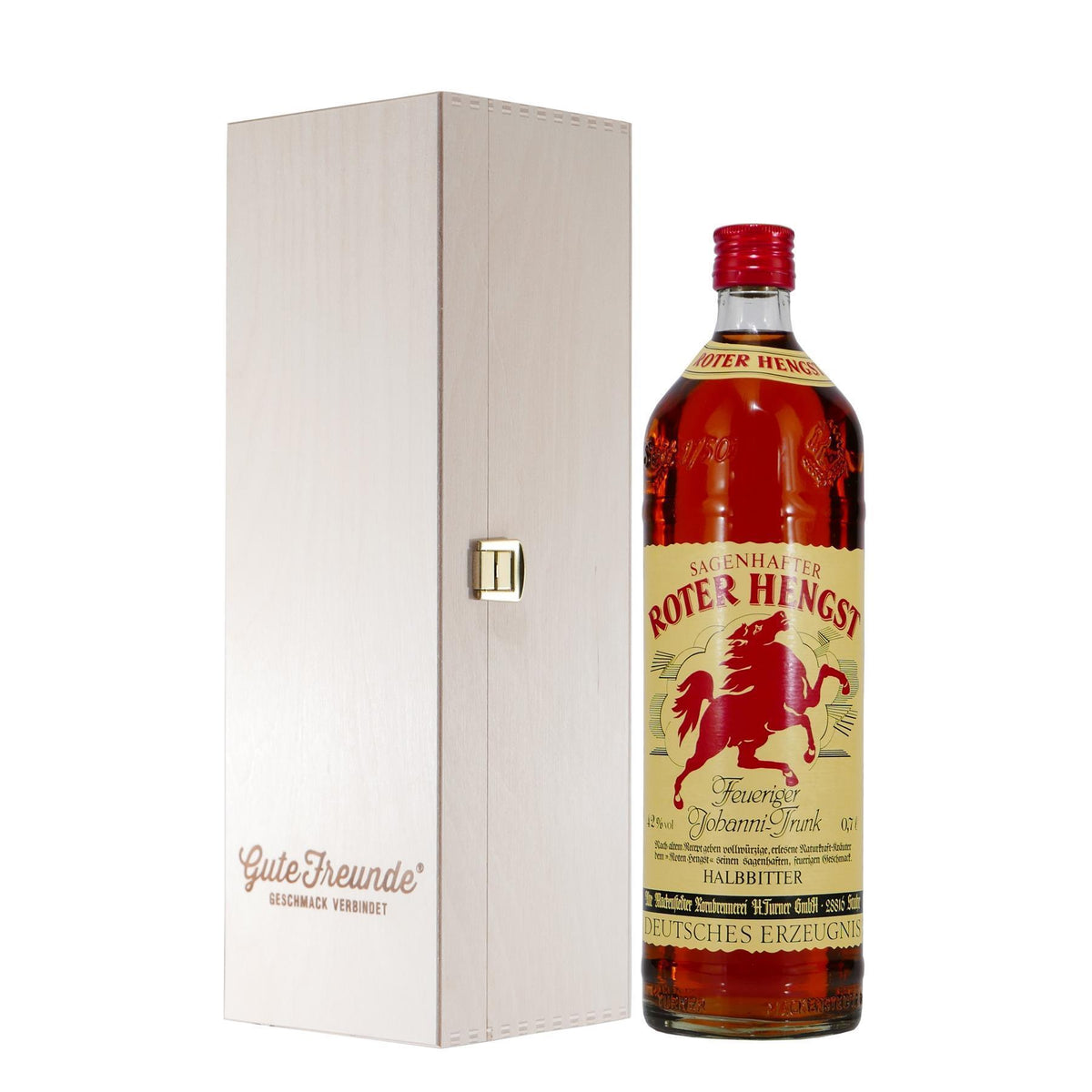 Mackenstedter "Roter Hengst" mit Geschenk-Holzkiste