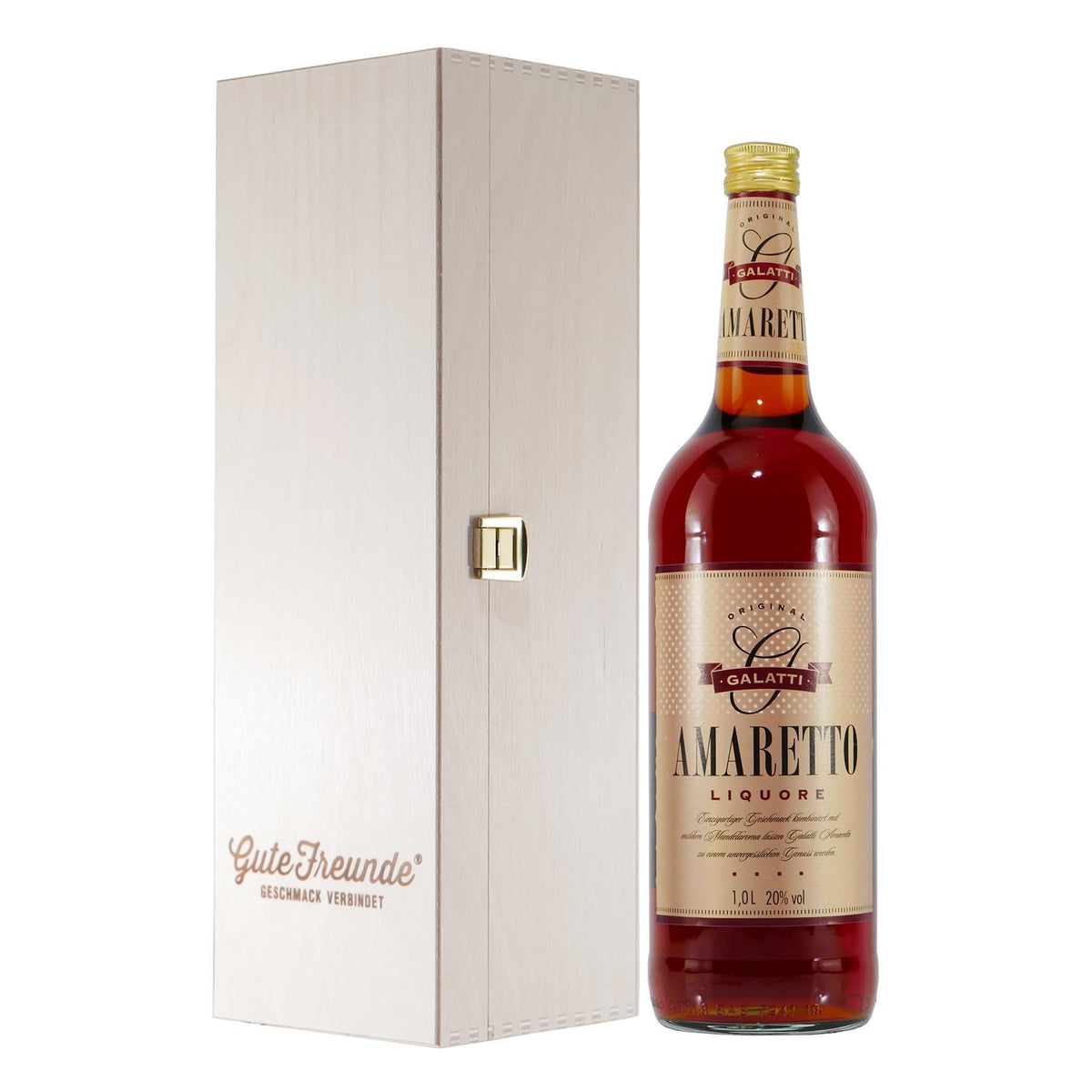 Galatti Amaretto Liquore mit Geschenk-Holzkiste