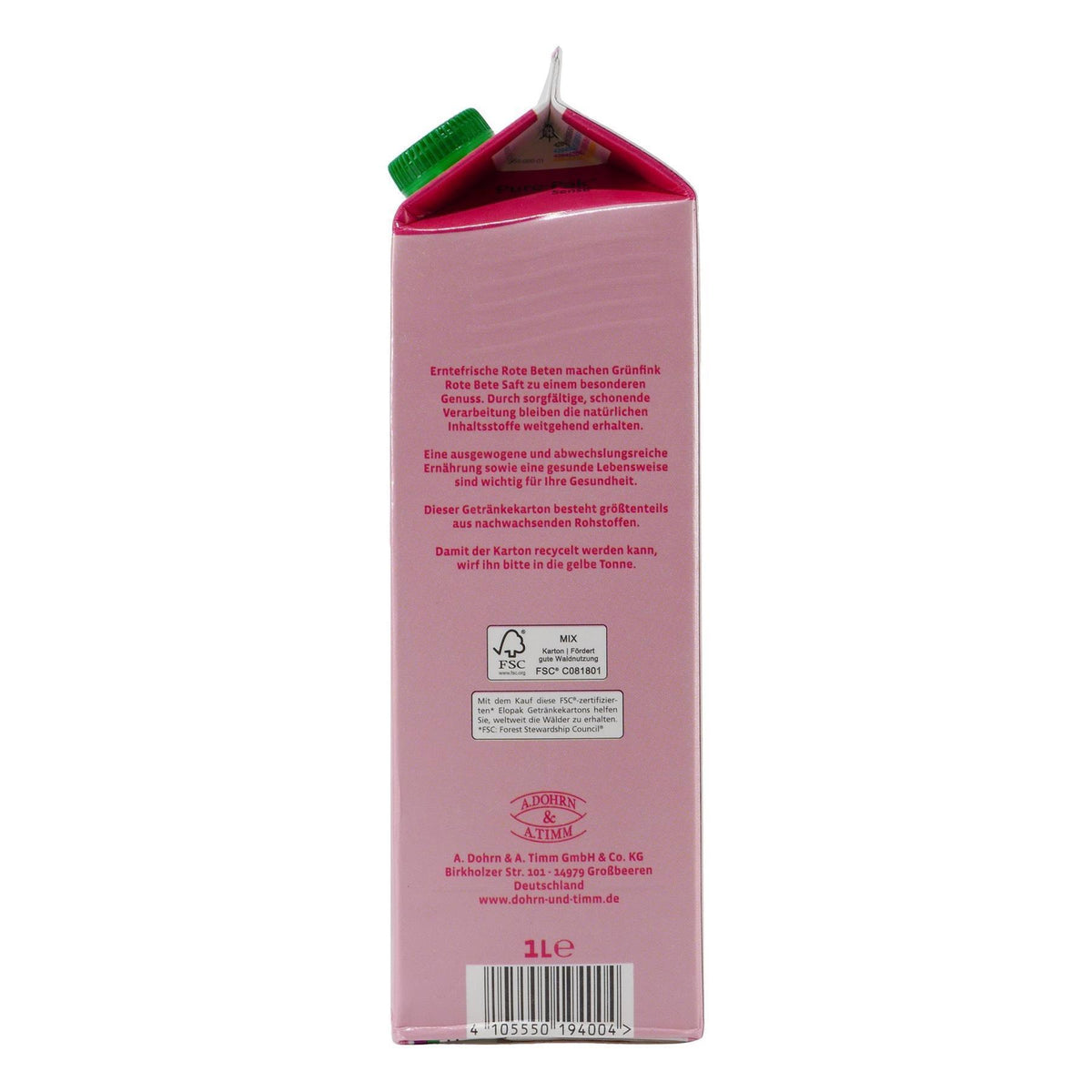 Grünfink Rote Bete Saft (8 x 1,0L)