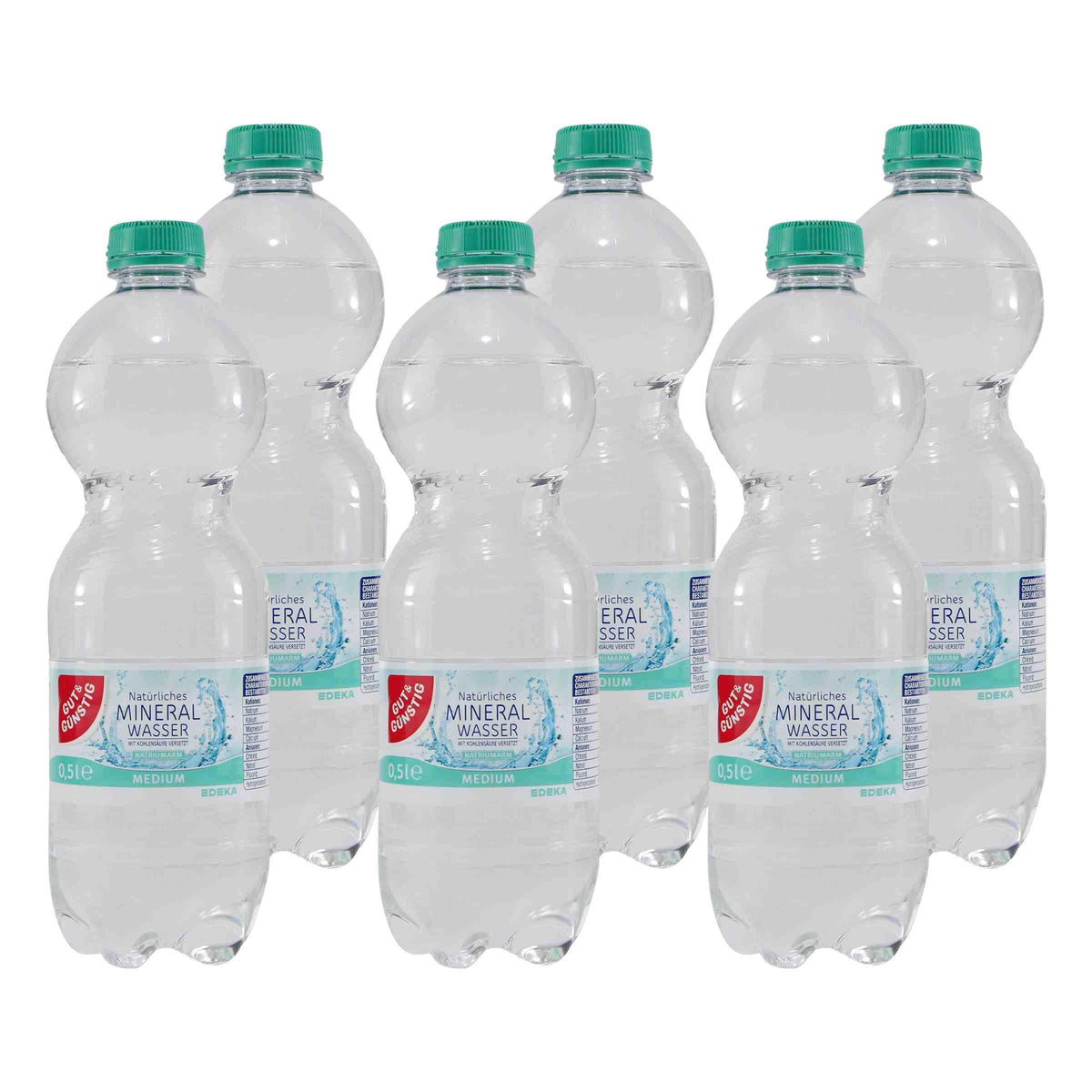 Gut & Günstig Mineralwasser -Medium- (9 x 0,5L) EINWEG
