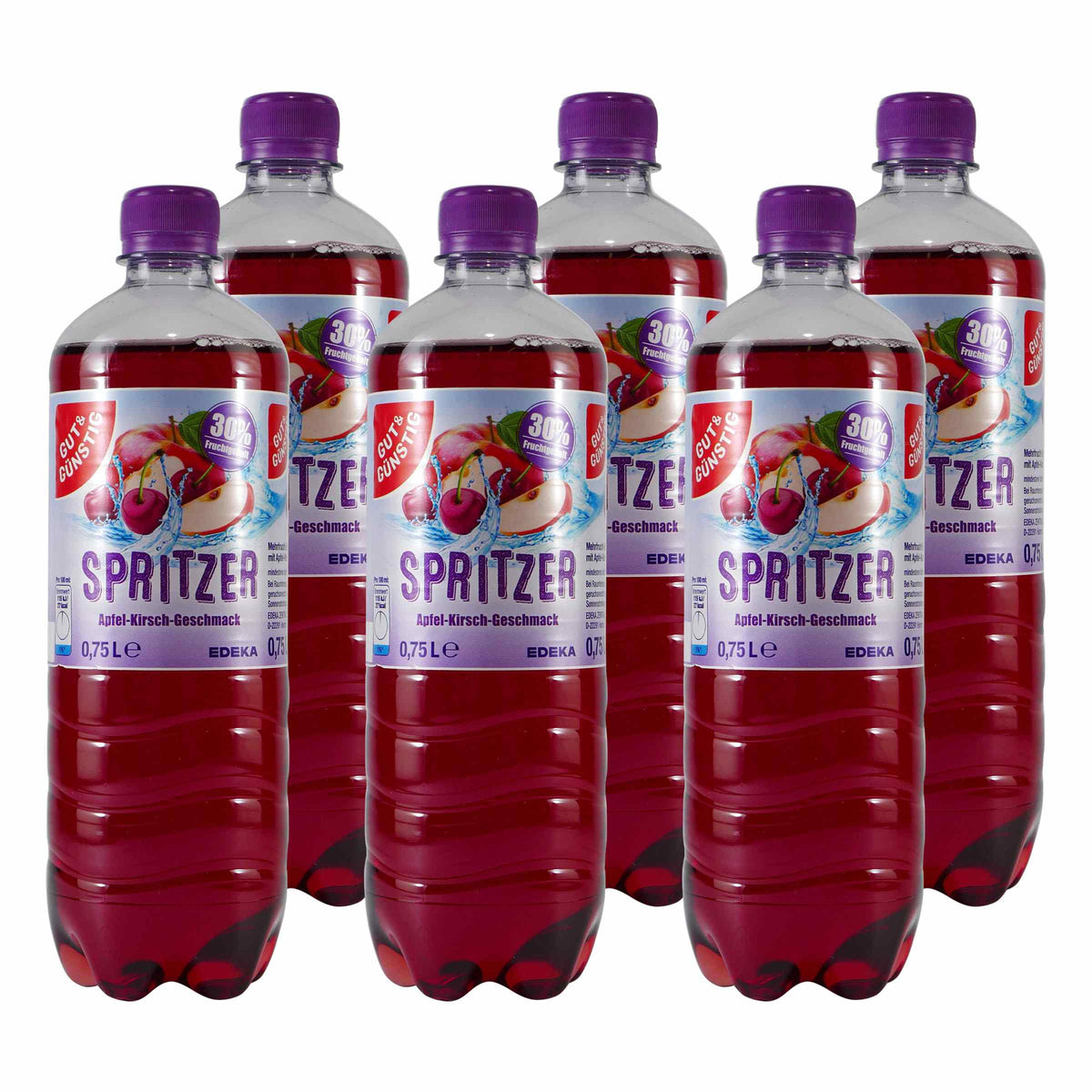 Gut & Günstig Spritzer Apfel-Kirsch (6 x 0,75L) EINWEG