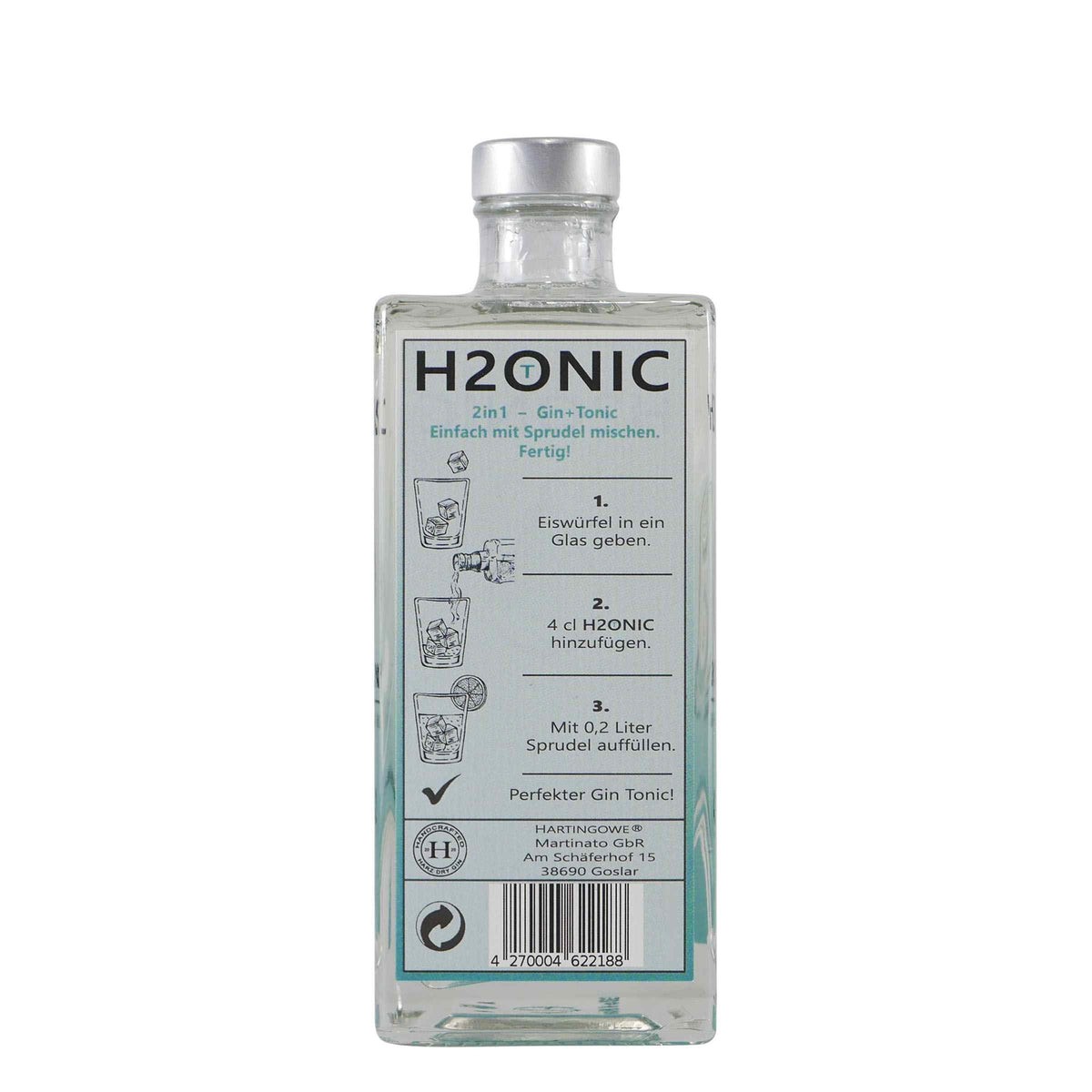 Hartingowe H2ONIC Gin mit Geschenk-Holzkiste