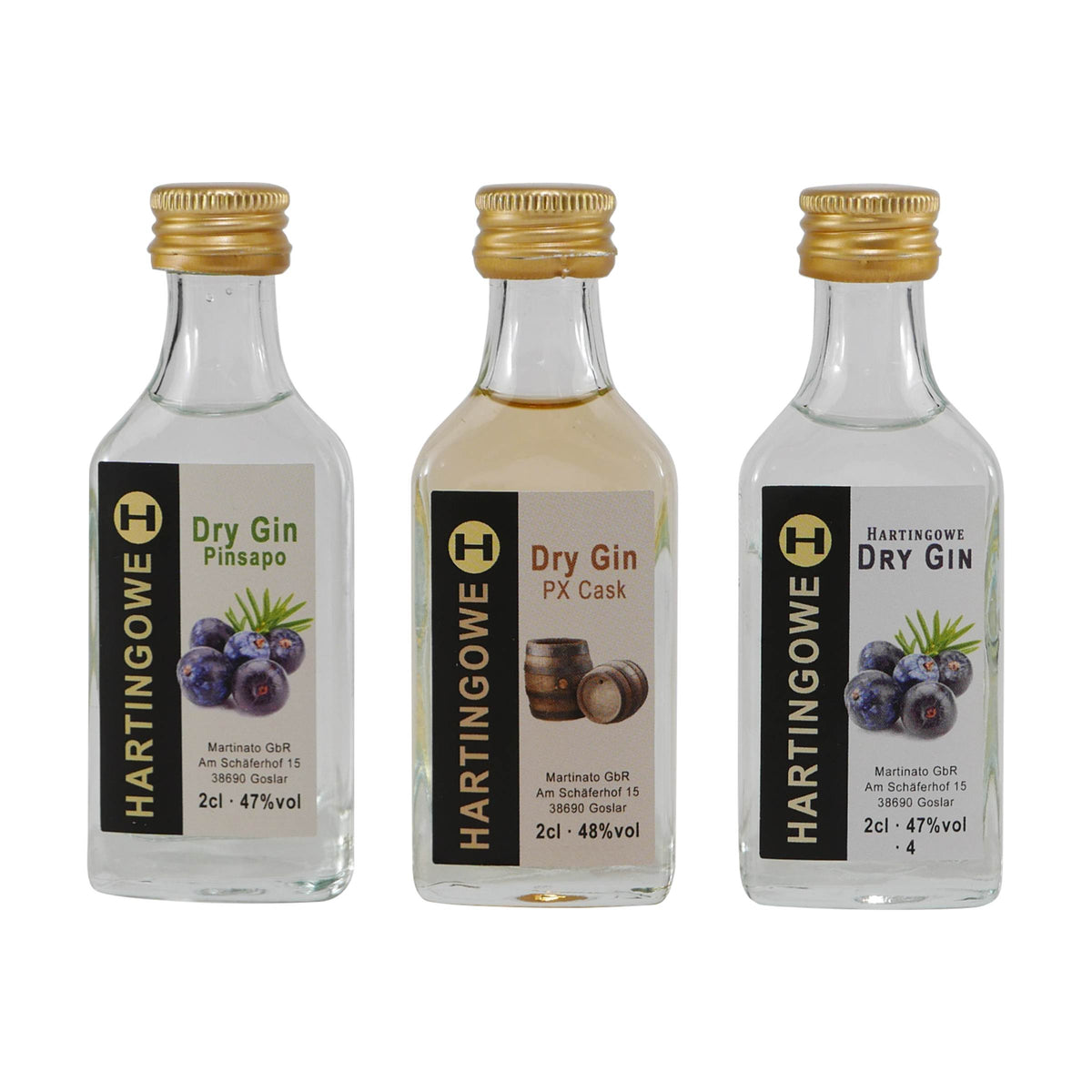 Hartingowe Dry Gin Probierpaket (3 x 0,02L)