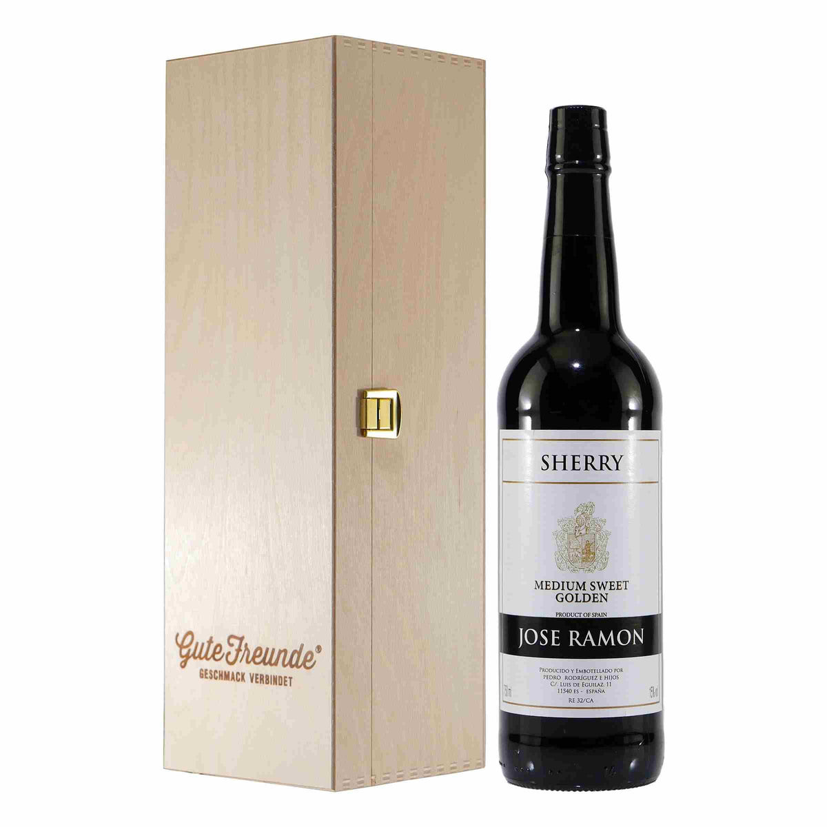 Jose Ramon Sherry -Medium Sweet- mit Geschenk-Holzkiste
