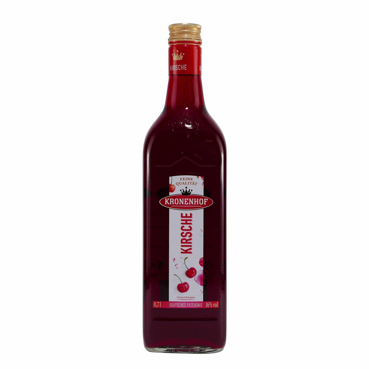 Kronenhof Kirsch Likör mit Geschenk-Holzkiste