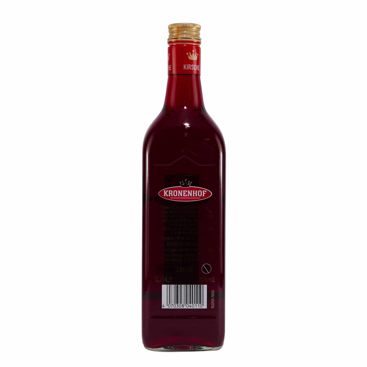 Kronenhof Kirsch Likör mit Geschenk-Holzkiste