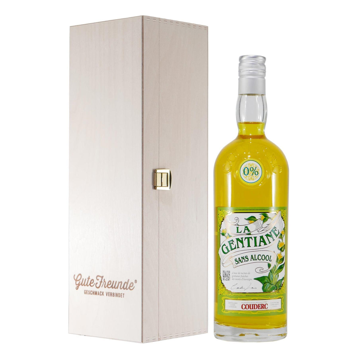 Couderc Gentiane Sans Alcool mit Geschenk-Holzkiste EINWEG