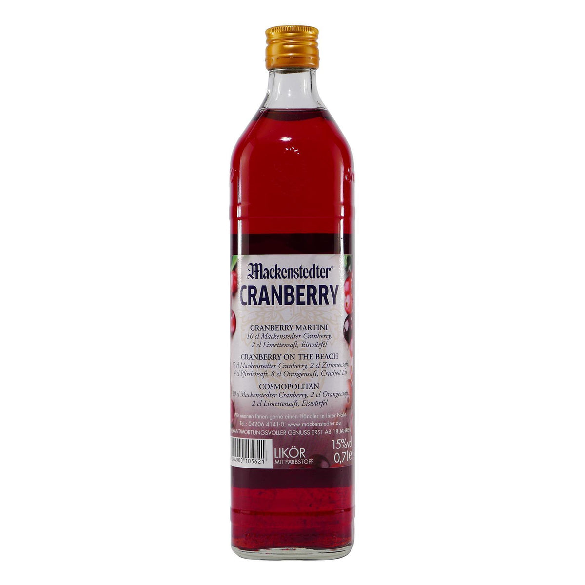 Mackenstedter Cranberry Likör mit Geschenk-Holzkiste