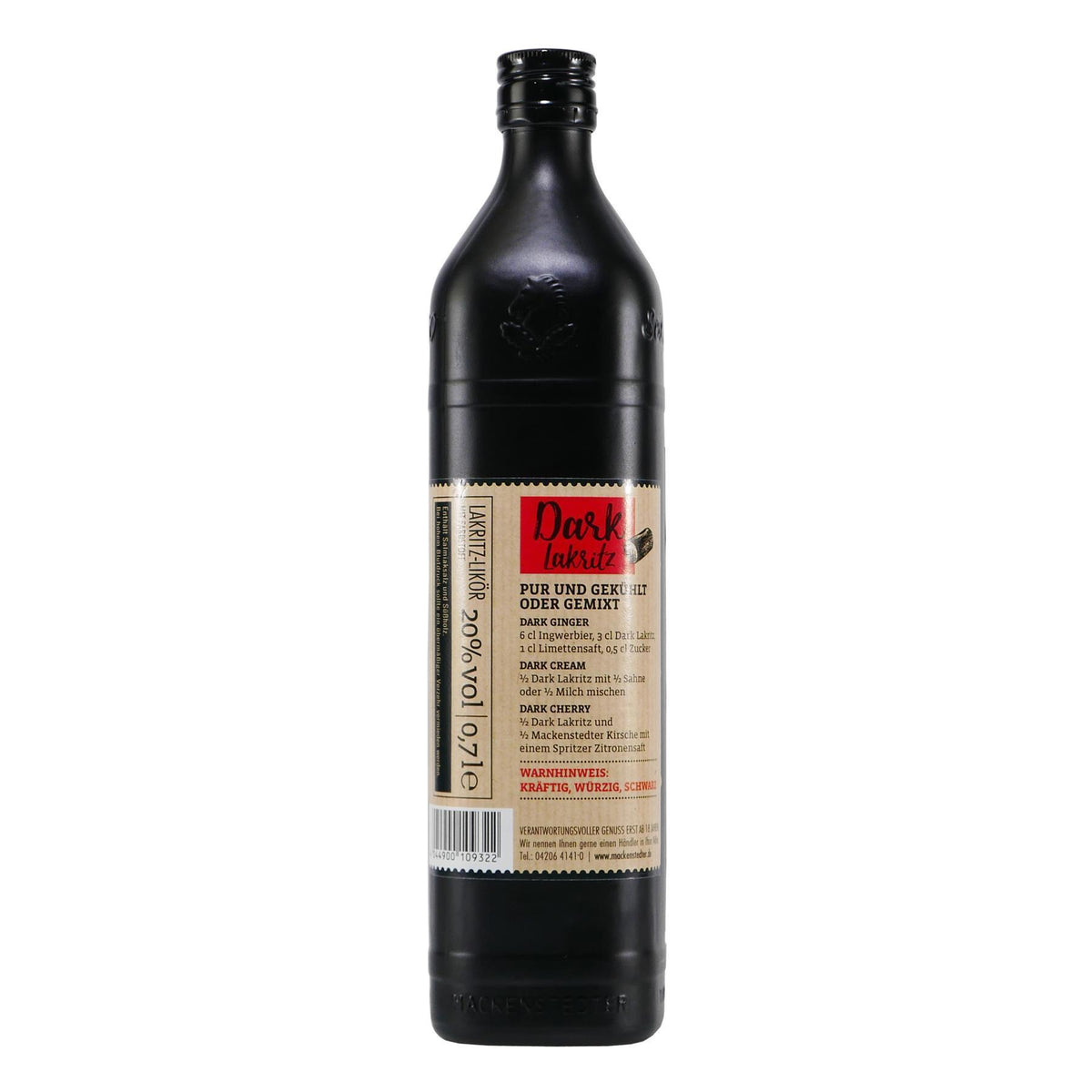 Mackenstedter Dark-Lakritz Likör mit 6x Shotgläser