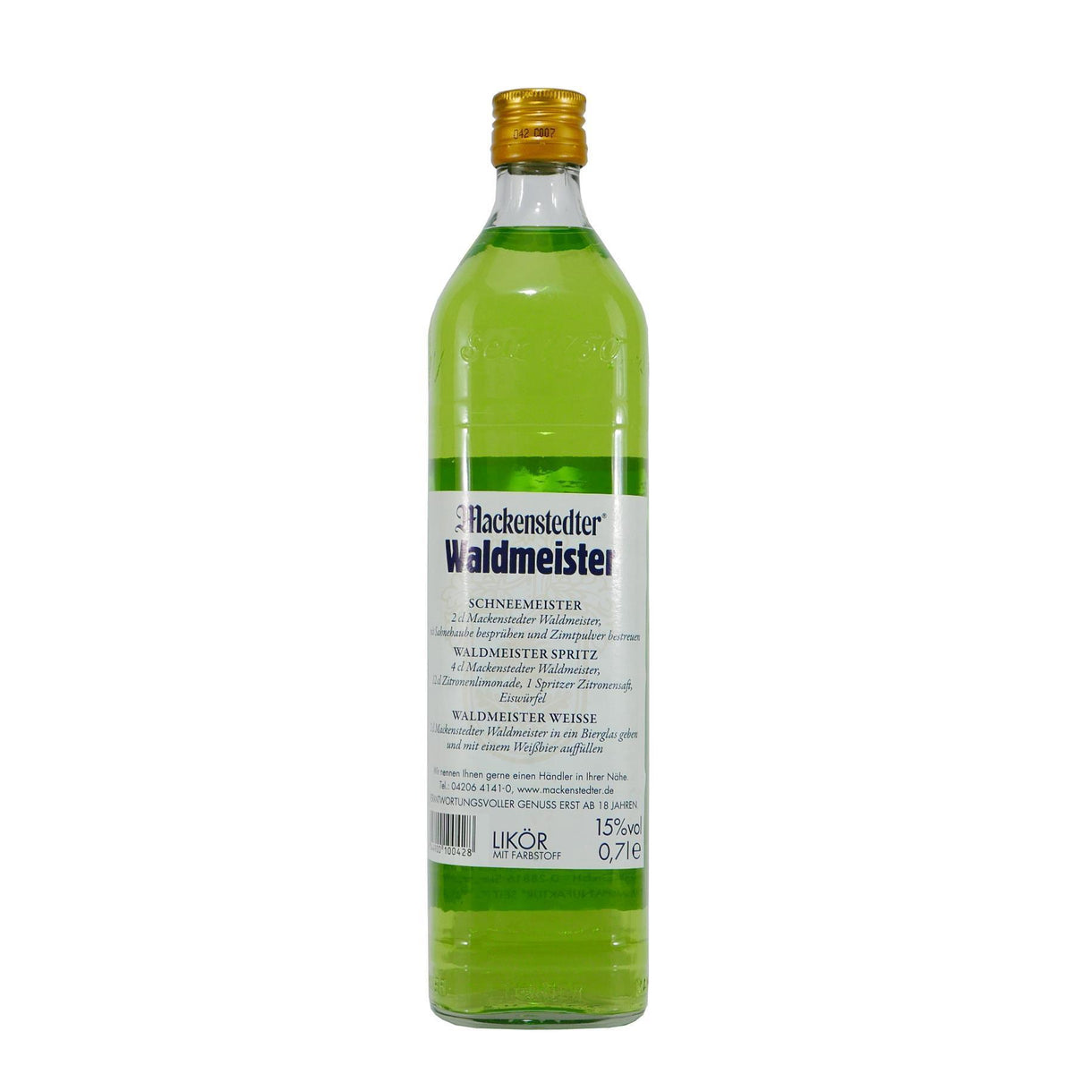 Mackenstedter Waldmeister Likör mit 6x Shotgläser
