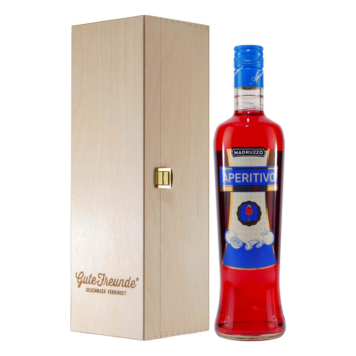 Madruzzo Aperitivo -alkoholfrei- mit Geschenk-Holzkiste EINWEG