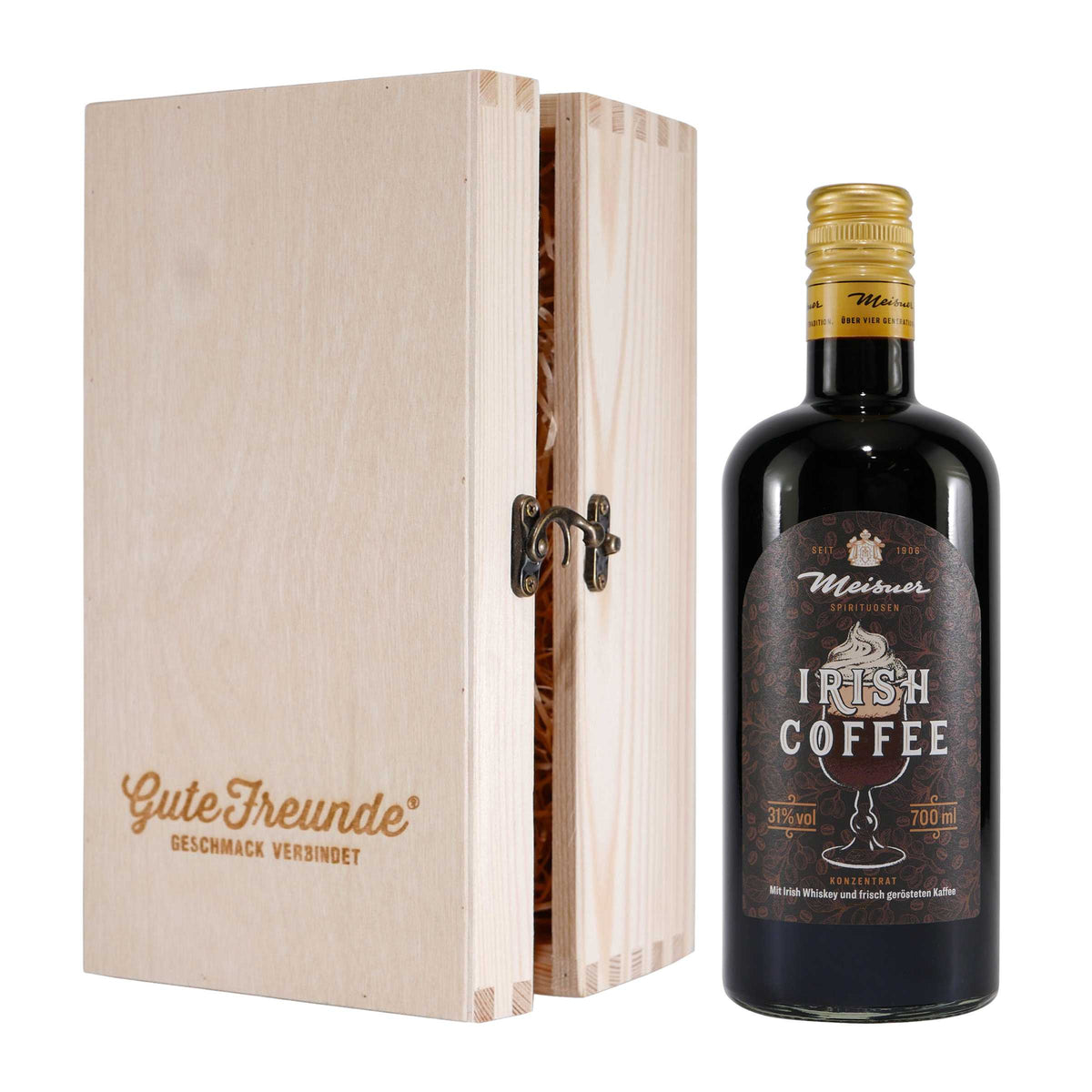 Meisner Irish Coffee Konzentrat mit Geschenk-Holzkiste