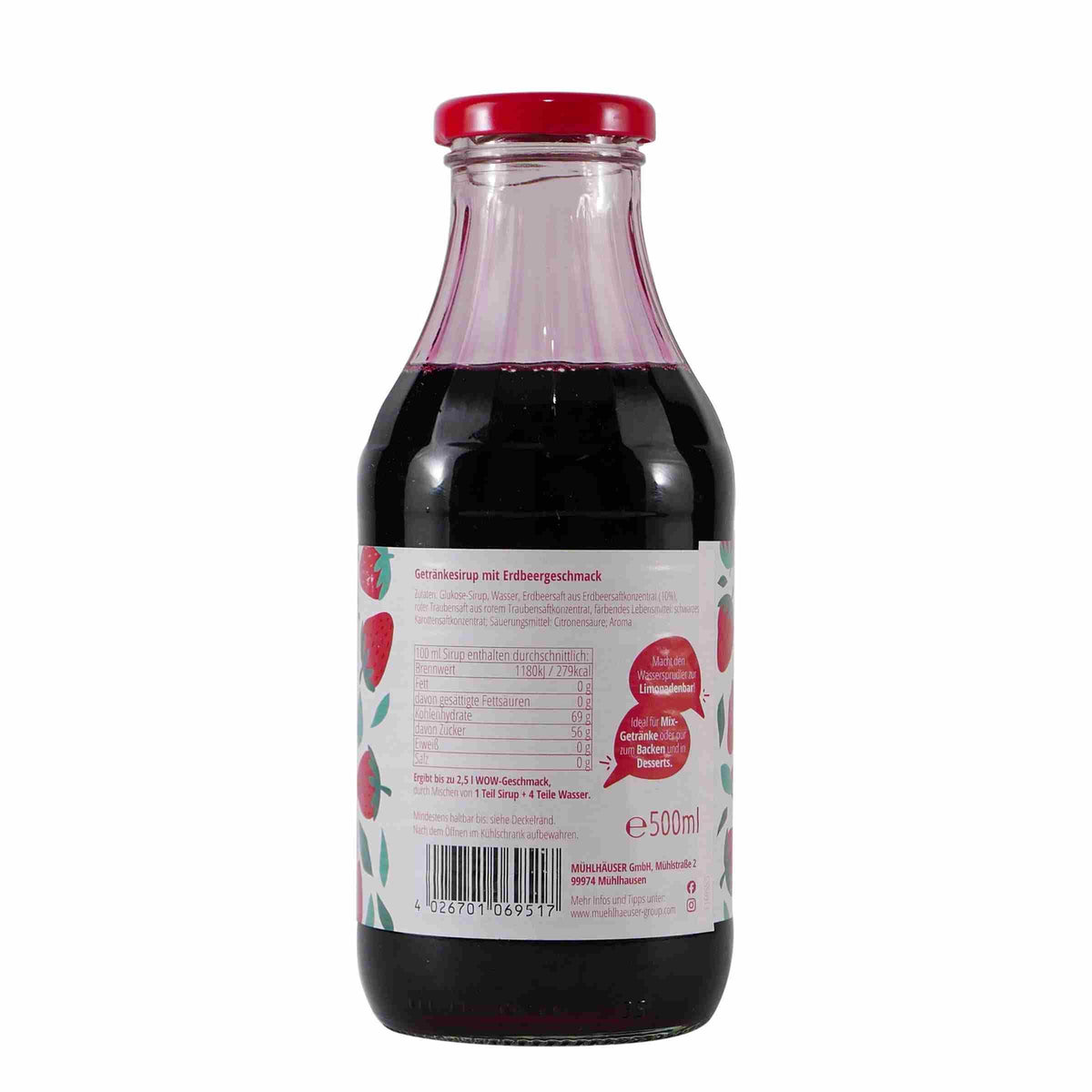 Mühlhäuser Erdbeer Getränkesirup (12 x 0,5L)
