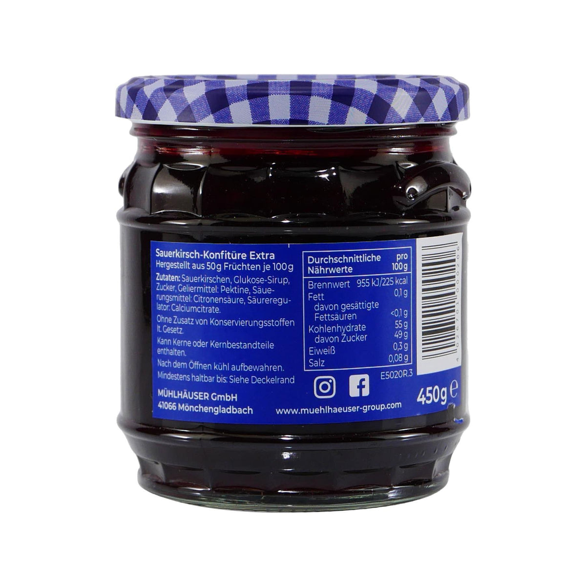 Mühlhäuser Sauerkirsch Konfitüre (8 x 450g)