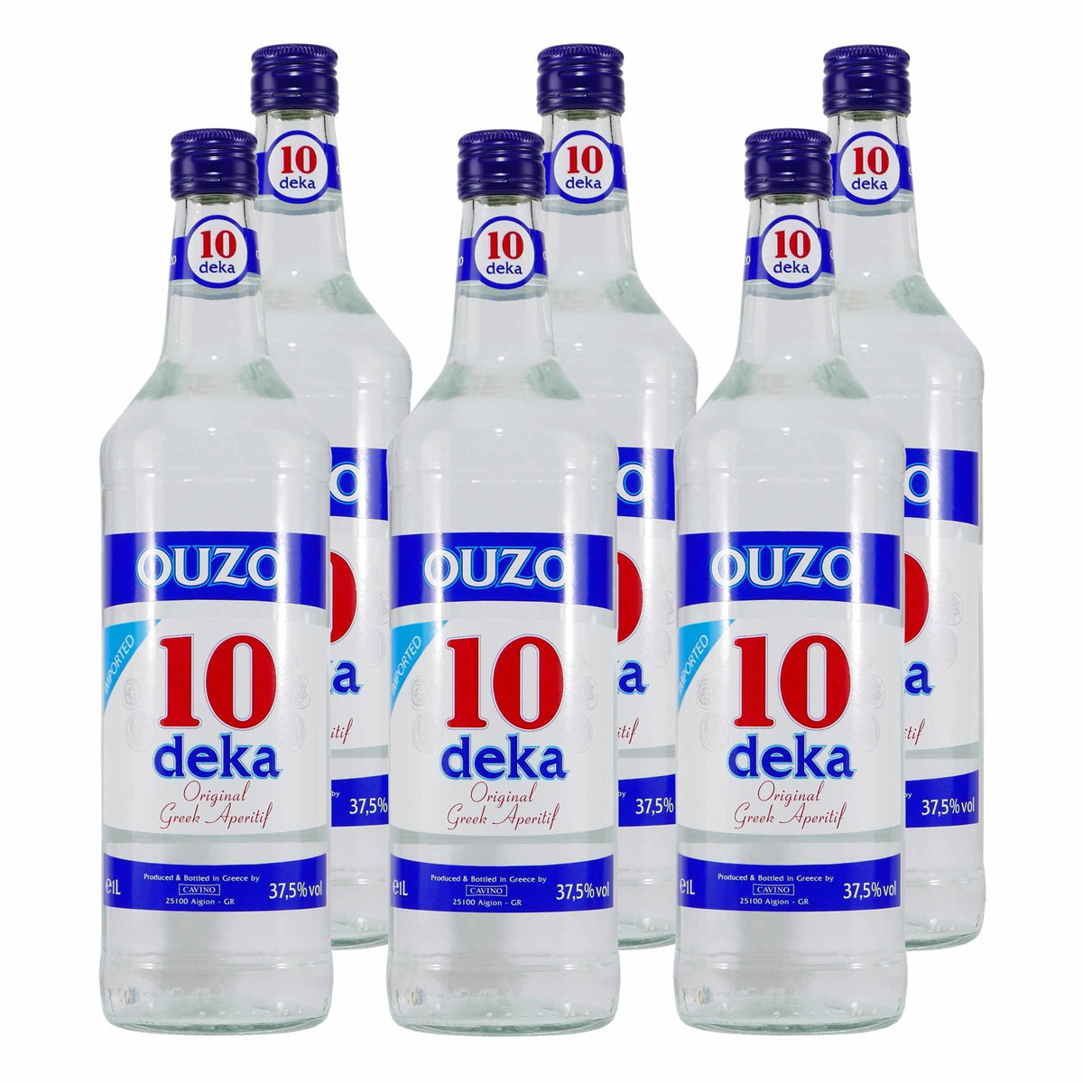 Ouzo Deka 10 - Original Greek Aperitif (6 x 1,0L)