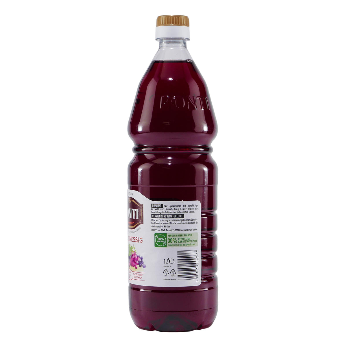 Ponti Rotwein-Essig 6% Säure (12 x 1,0L)