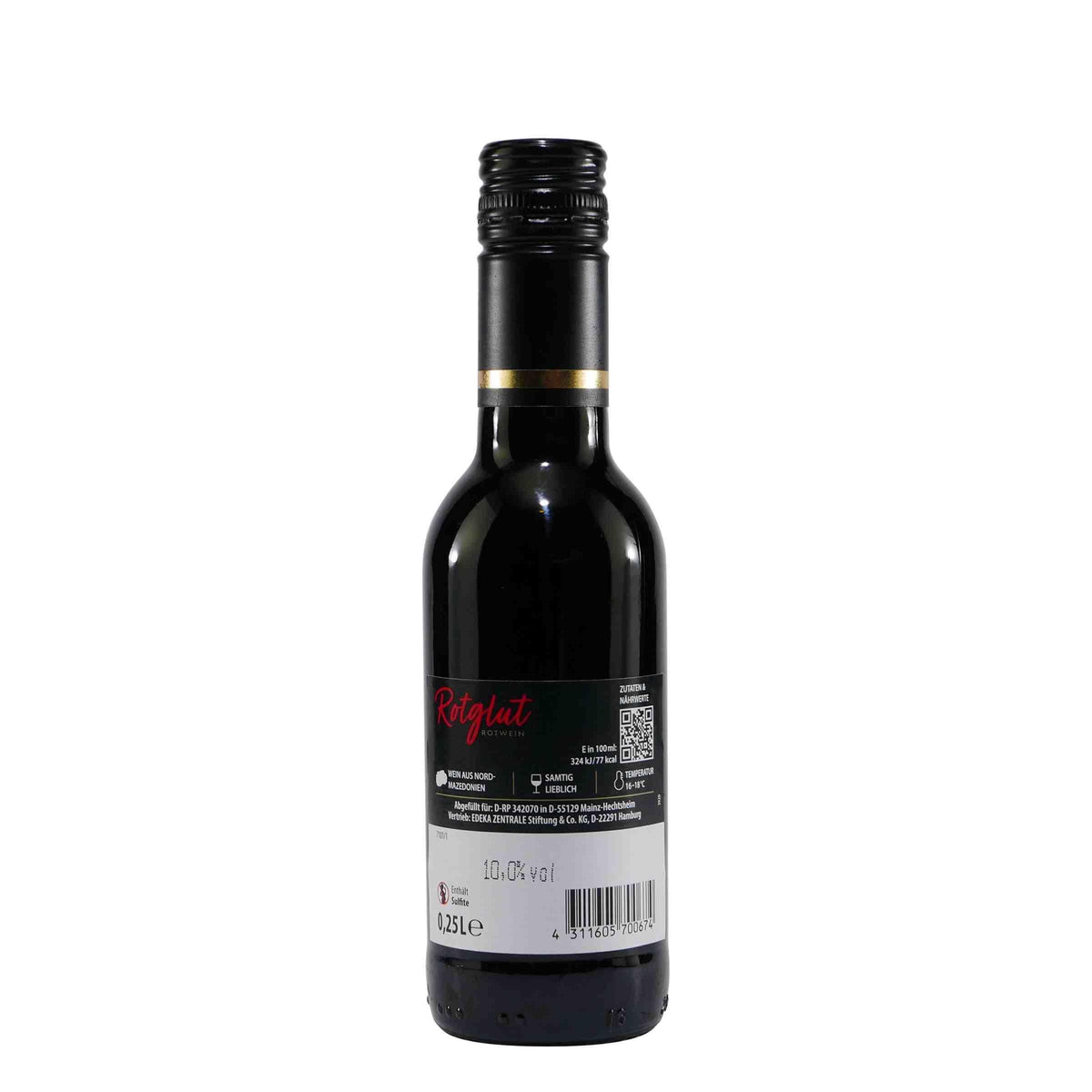 Rotglut Mazedonischer Rotwein -lieblich- (12 x 0,25L)