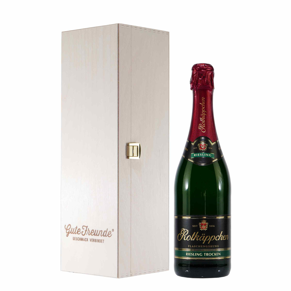 Rotkäppchen Riesling Sekt mit Geschenk-Holzkiste