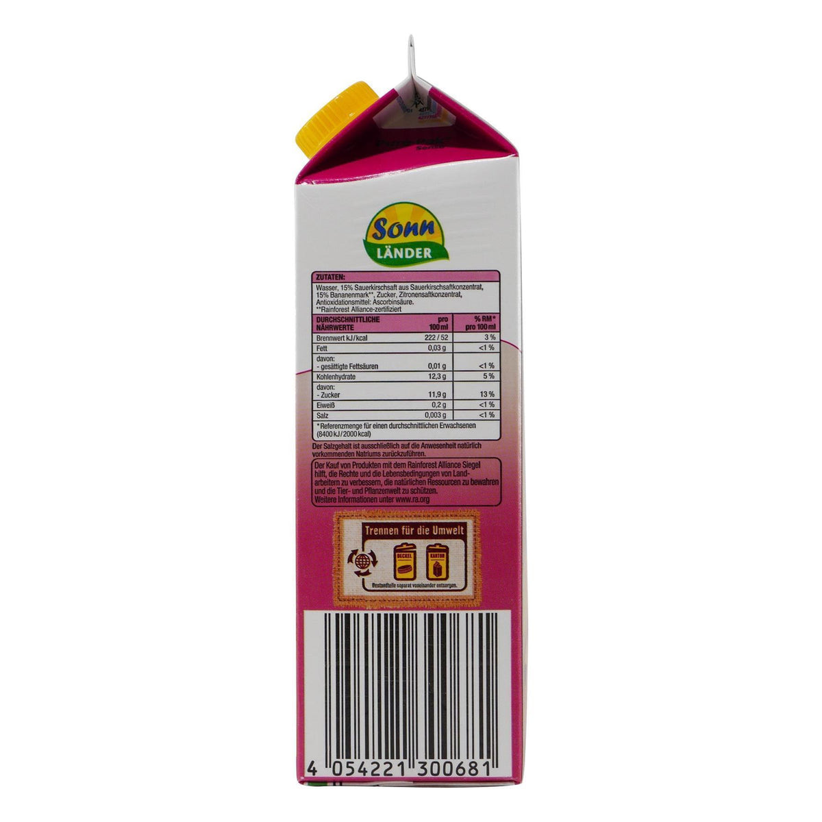 Sonnländer KiBa Kirsch-Bananen-Nektar (8 x 1,0L)