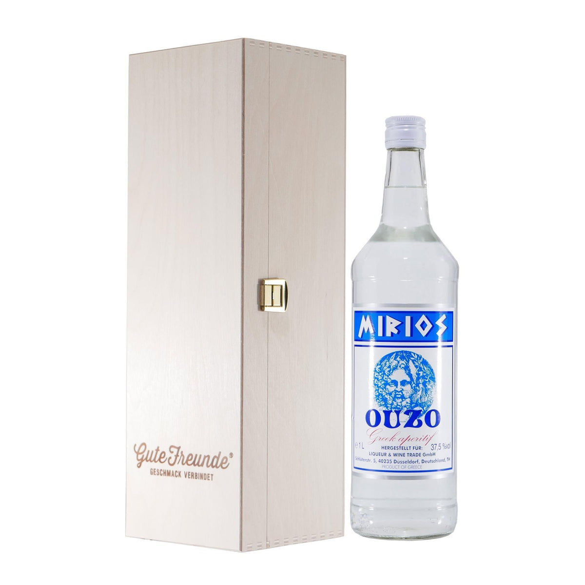 Mirios Ouzo - Greek Aperitif mit Geschenk-Holzkiste
