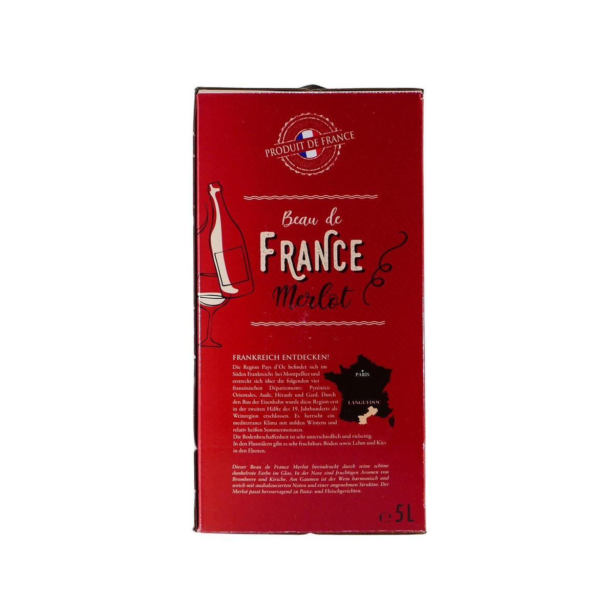 Beau de France Merlot IGP -trocken- 5,0L BIB