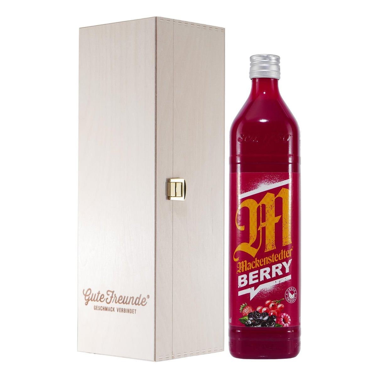 Mackenstedter Berry Likör mit Geschenk-Holzkiste