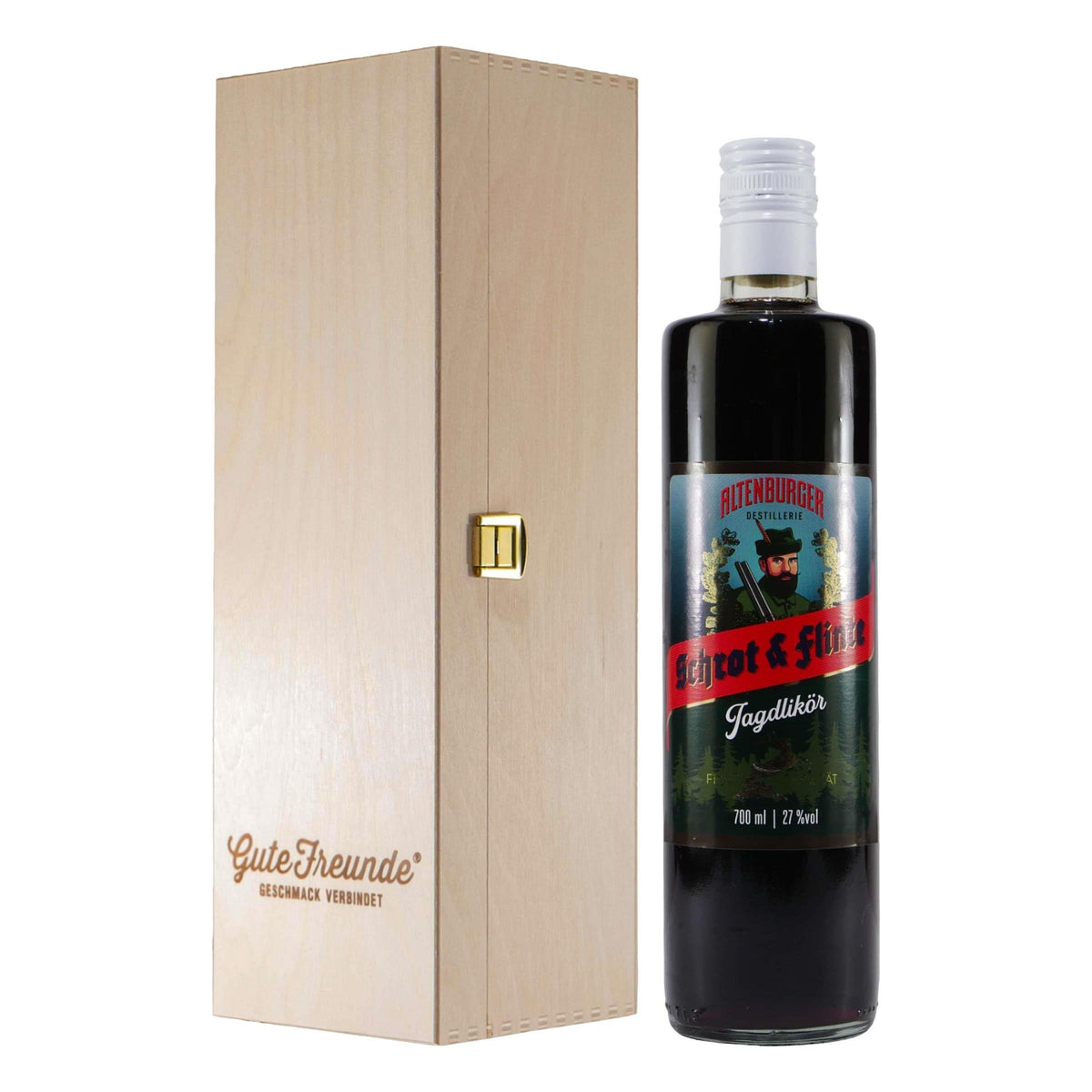 Altenburger Schrot & Flinte Jagdlikör mit Geschenk-Holzkiste