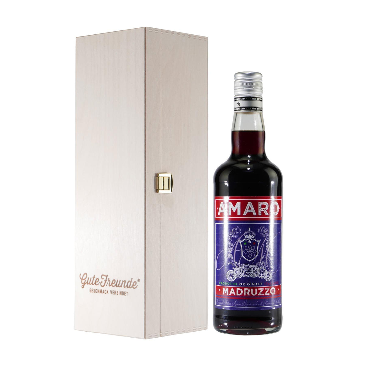 Madruzzo Amaro - Kräuterlikör mit Geschenk-Holzkiste