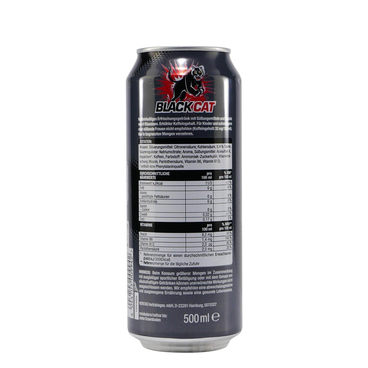 Black Cat Energy Drink Zero (12 x 0,5L) EINWEG