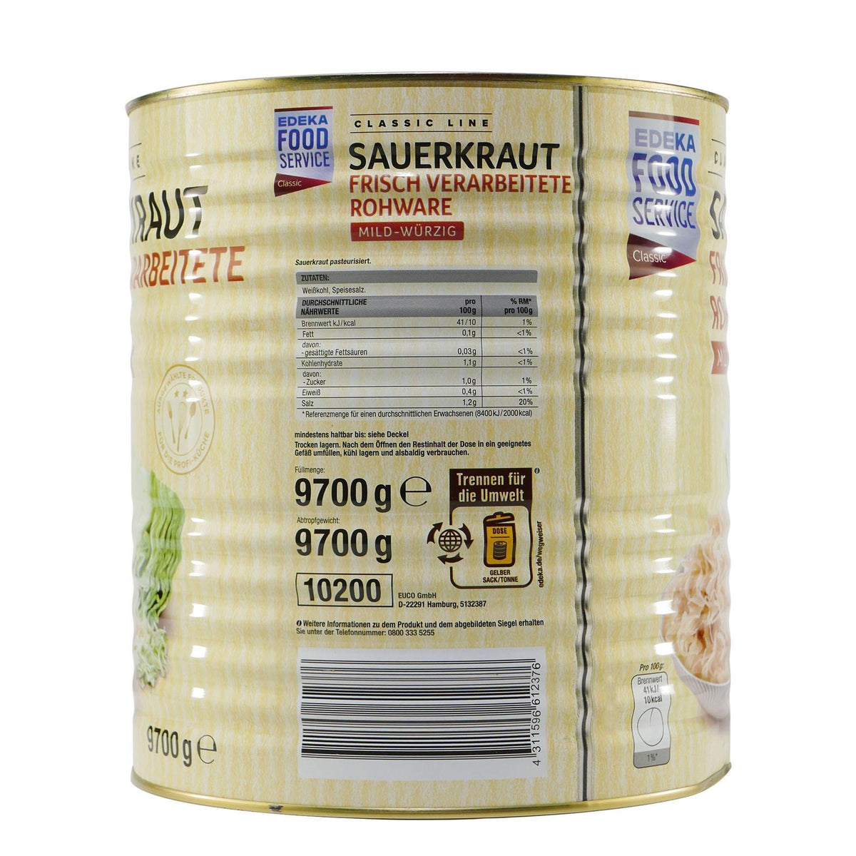 Classic Line Sauerkraut Mild-Würzig 9,7KG