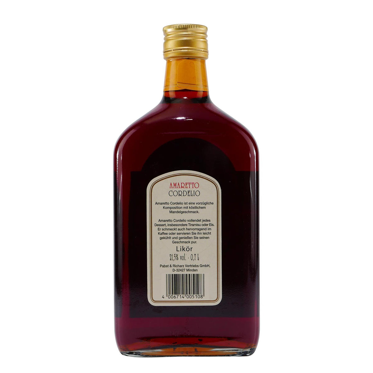 Cordelio Amaretto Liquore mit Geschenk-Holzkiste