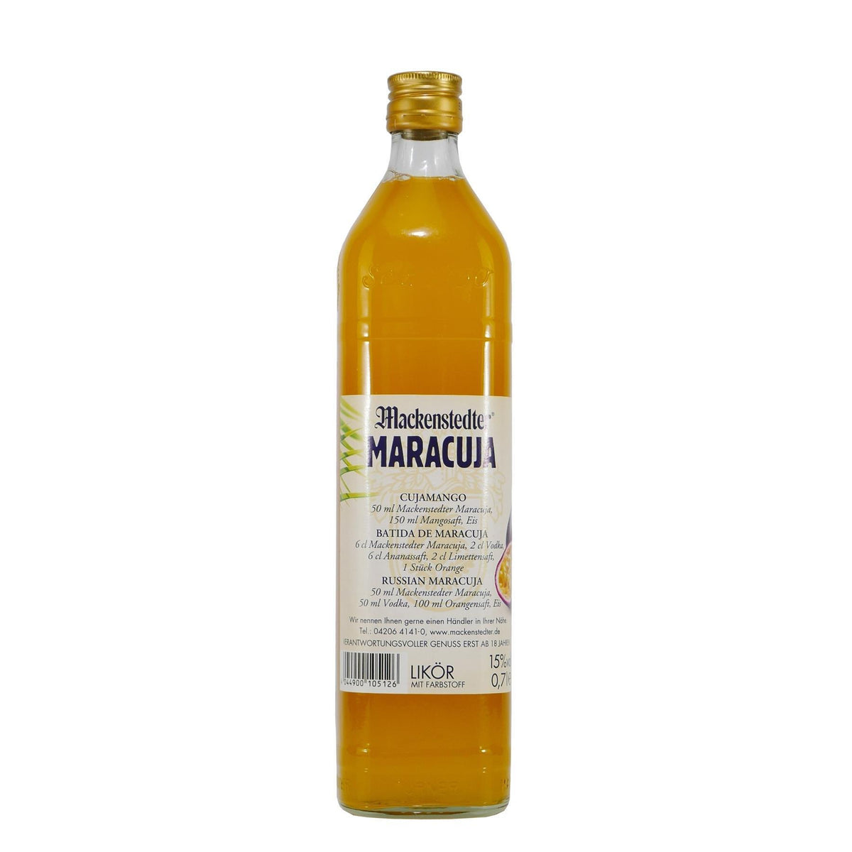 Mackenstedter Maracuja Likör mit Geschenk-Holzkiste