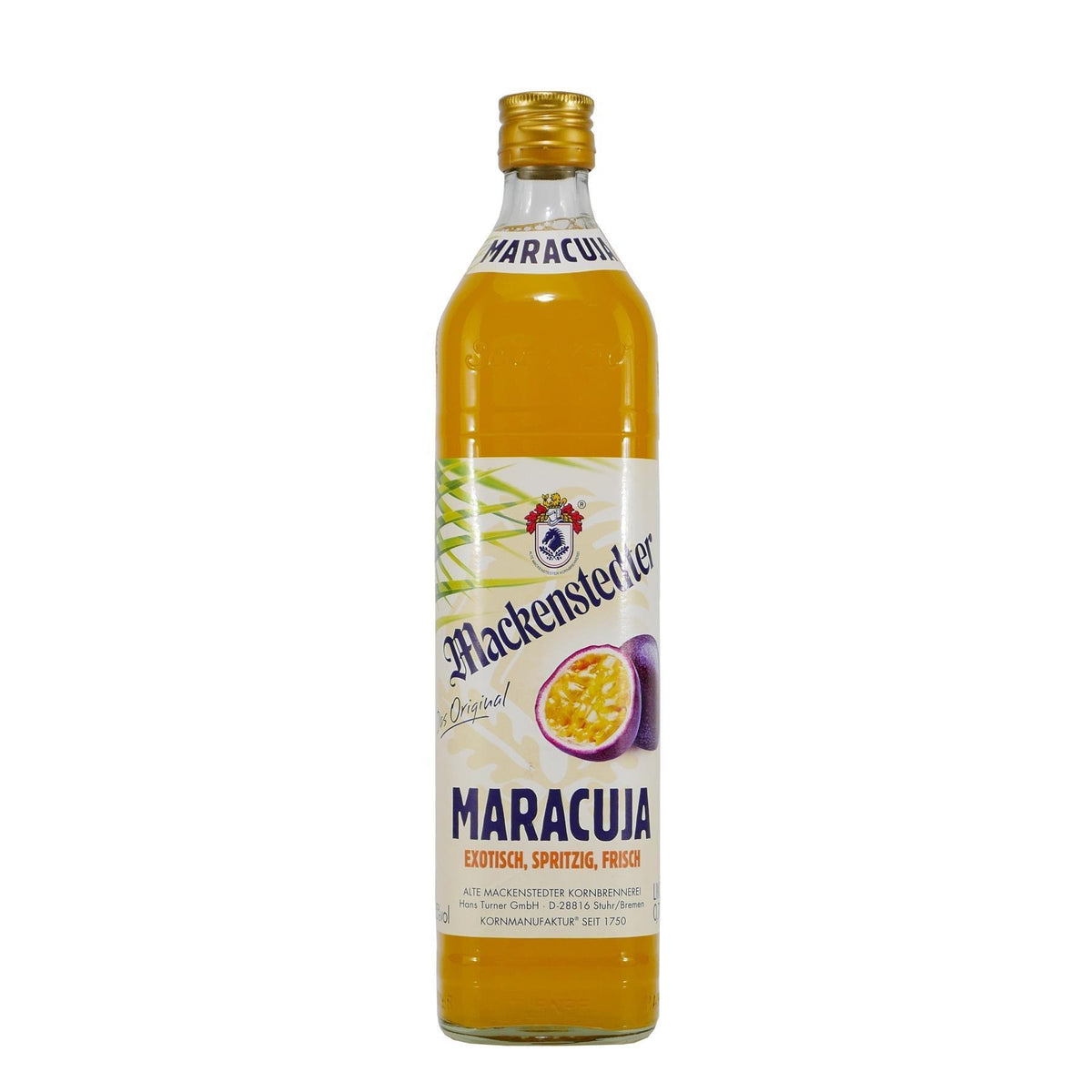 Mackenstedter Maracuja Likör mit Geschenk-Holzkiste