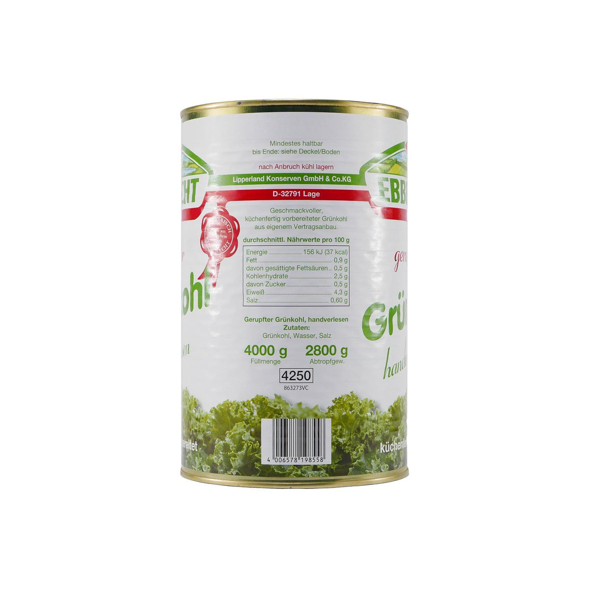 Ebbrecht Gerupfter Grünkohl 4,0KG