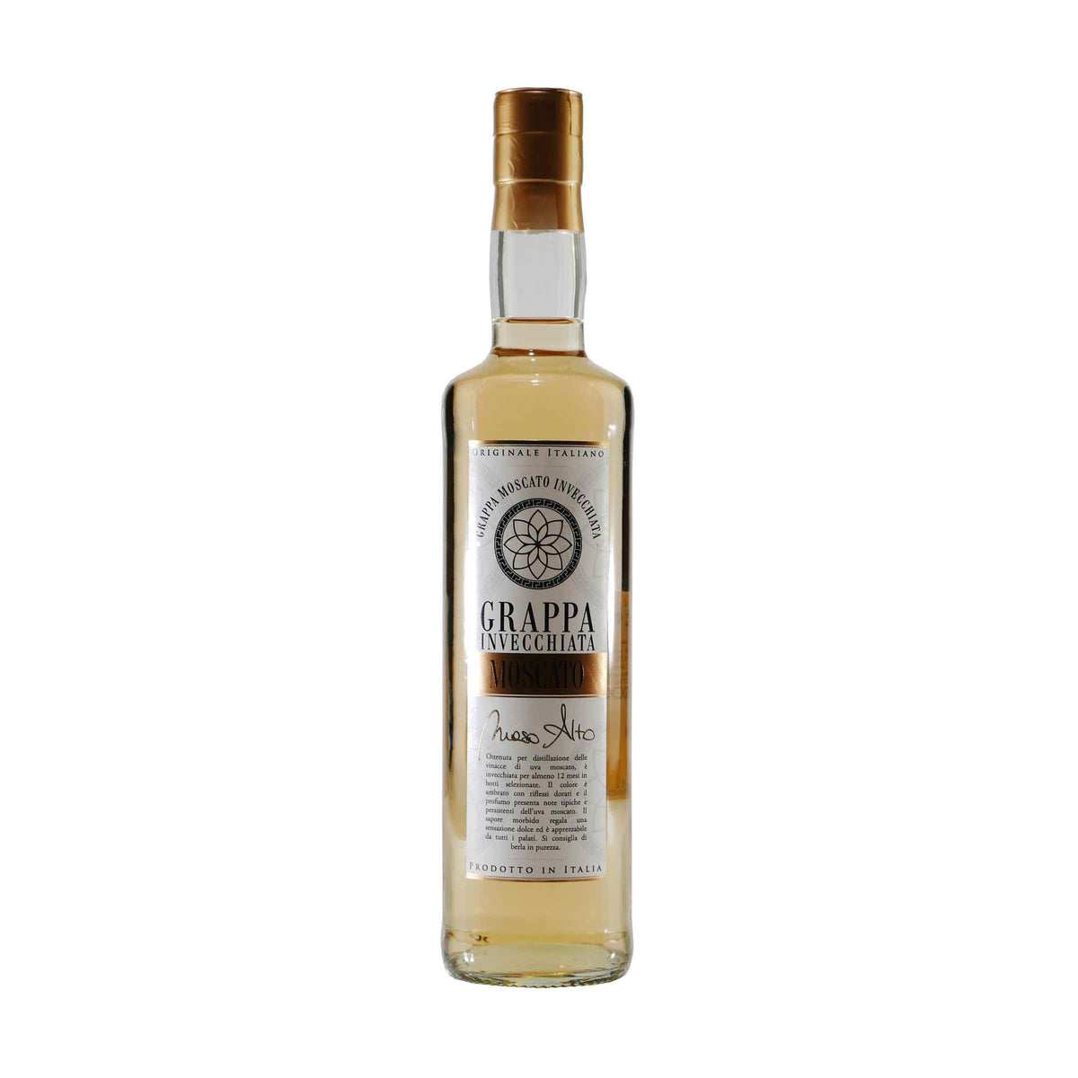 Maso Alto Grappa Moscato Invecchiata mit Geschenk-Holzkiste