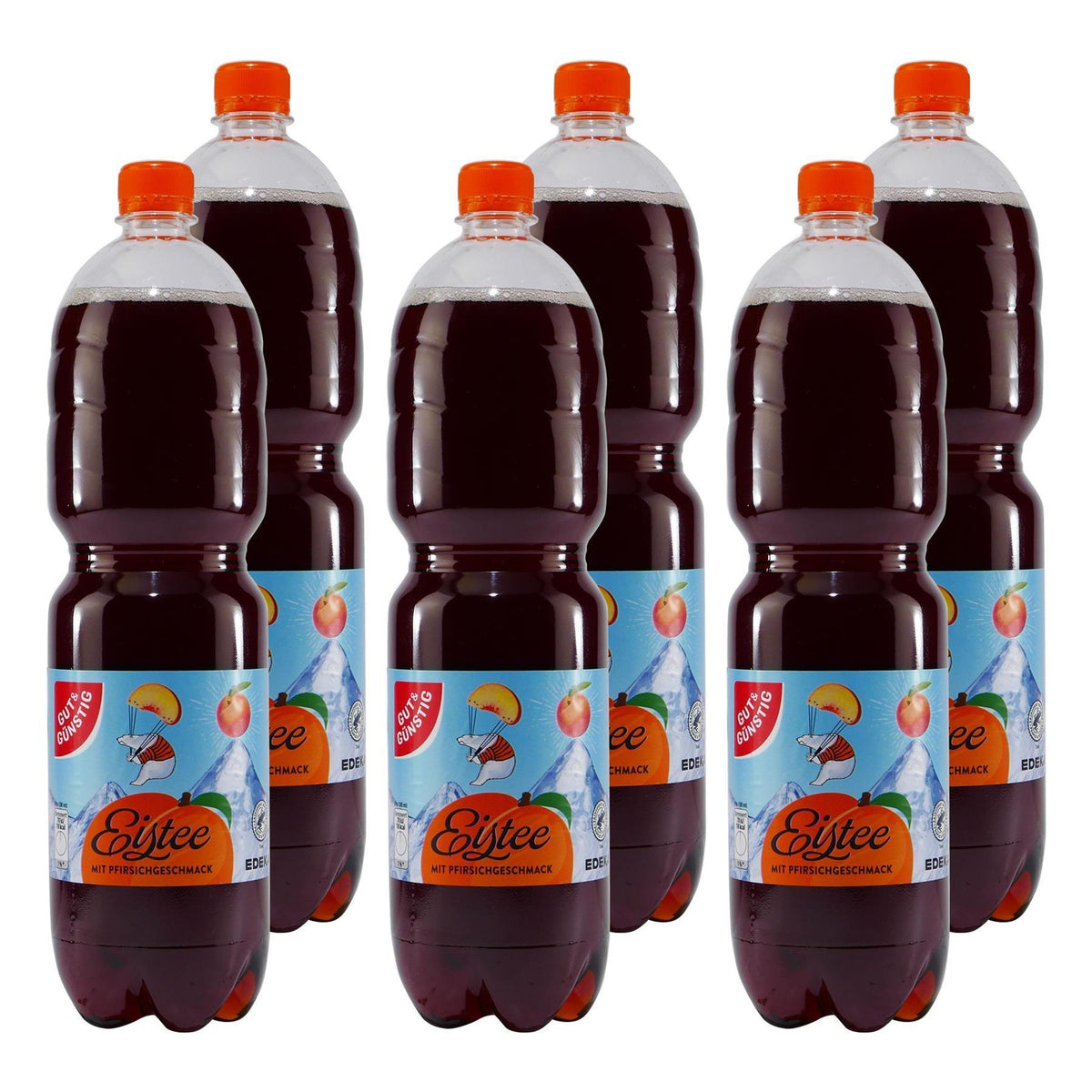 Gut & Günstig Eistee Pfirsich (6 x 1,5L) EINWEG