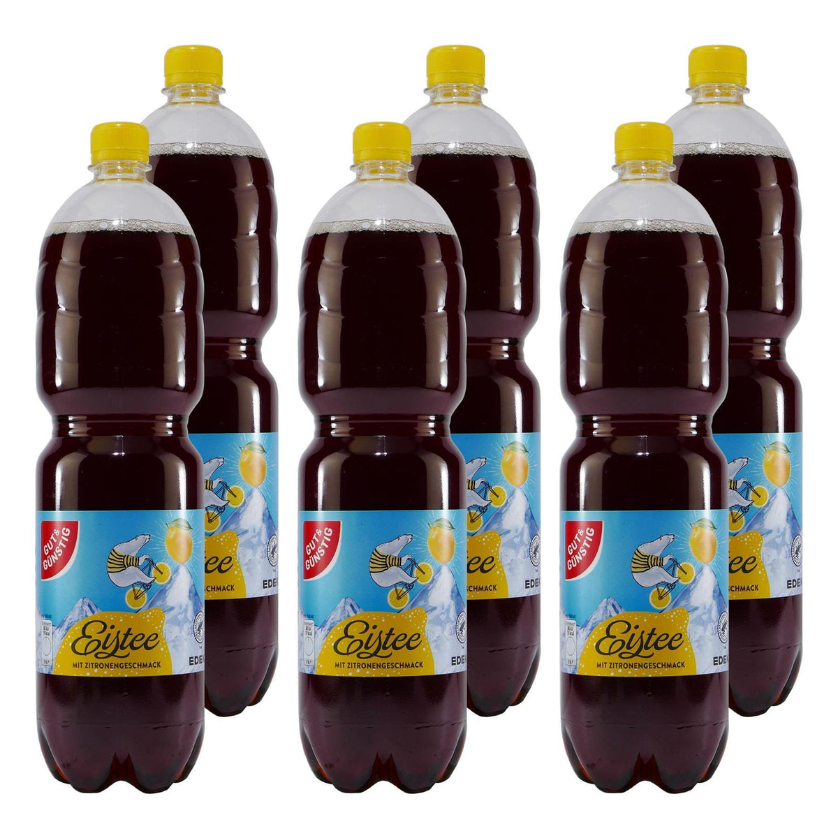 Gut & Günstig Eistee Zitrone (6 x 1,5L) EINWEG