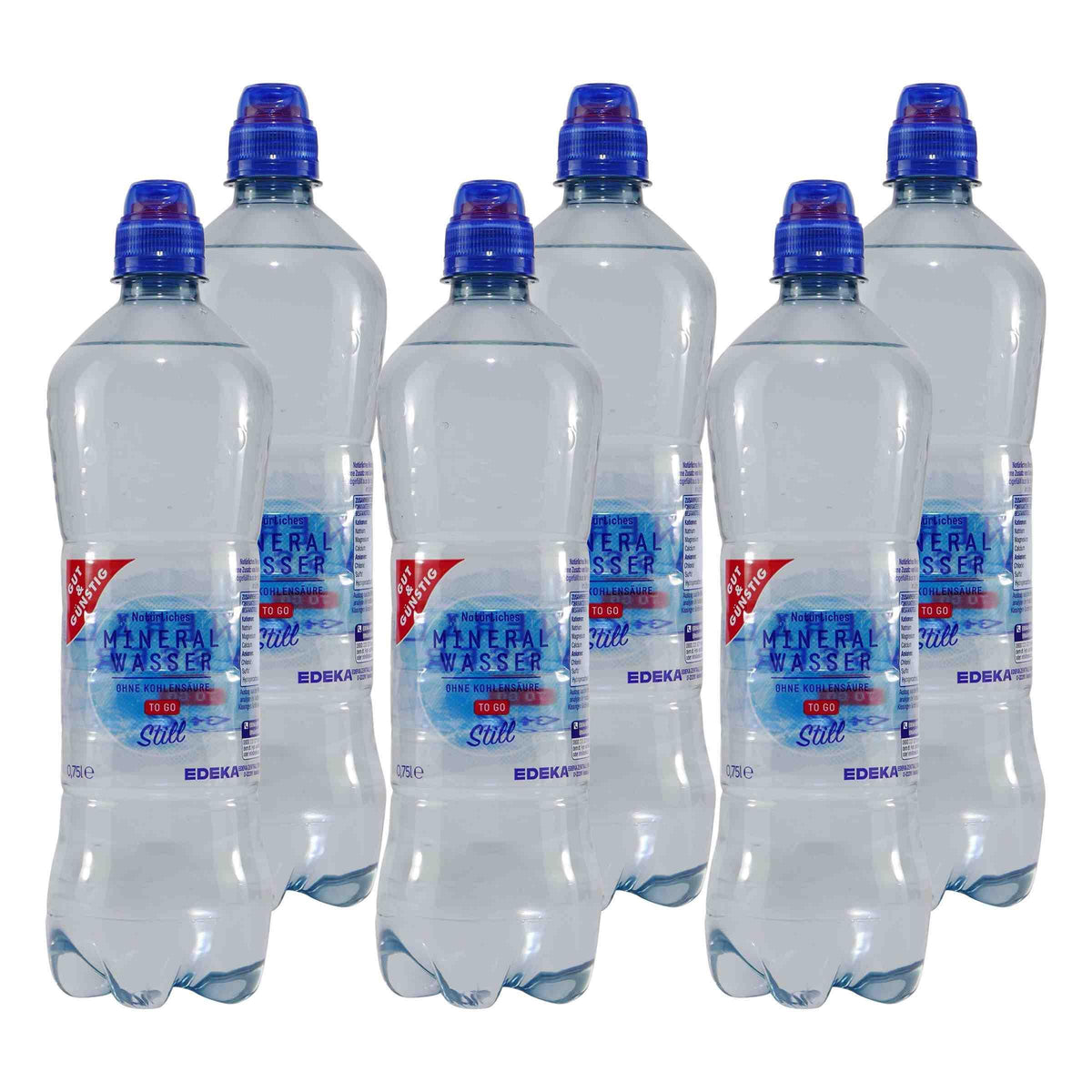Gut & Günstig Mineralwasser "To Go" -Still- (6 x 0,75L) EINWEG