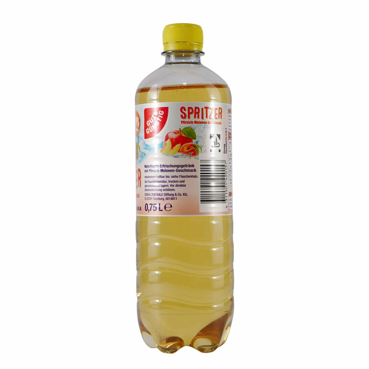 Gut & Günstig Spritzer Pfirsich-Melone (6 x 0,75L) EINWEG