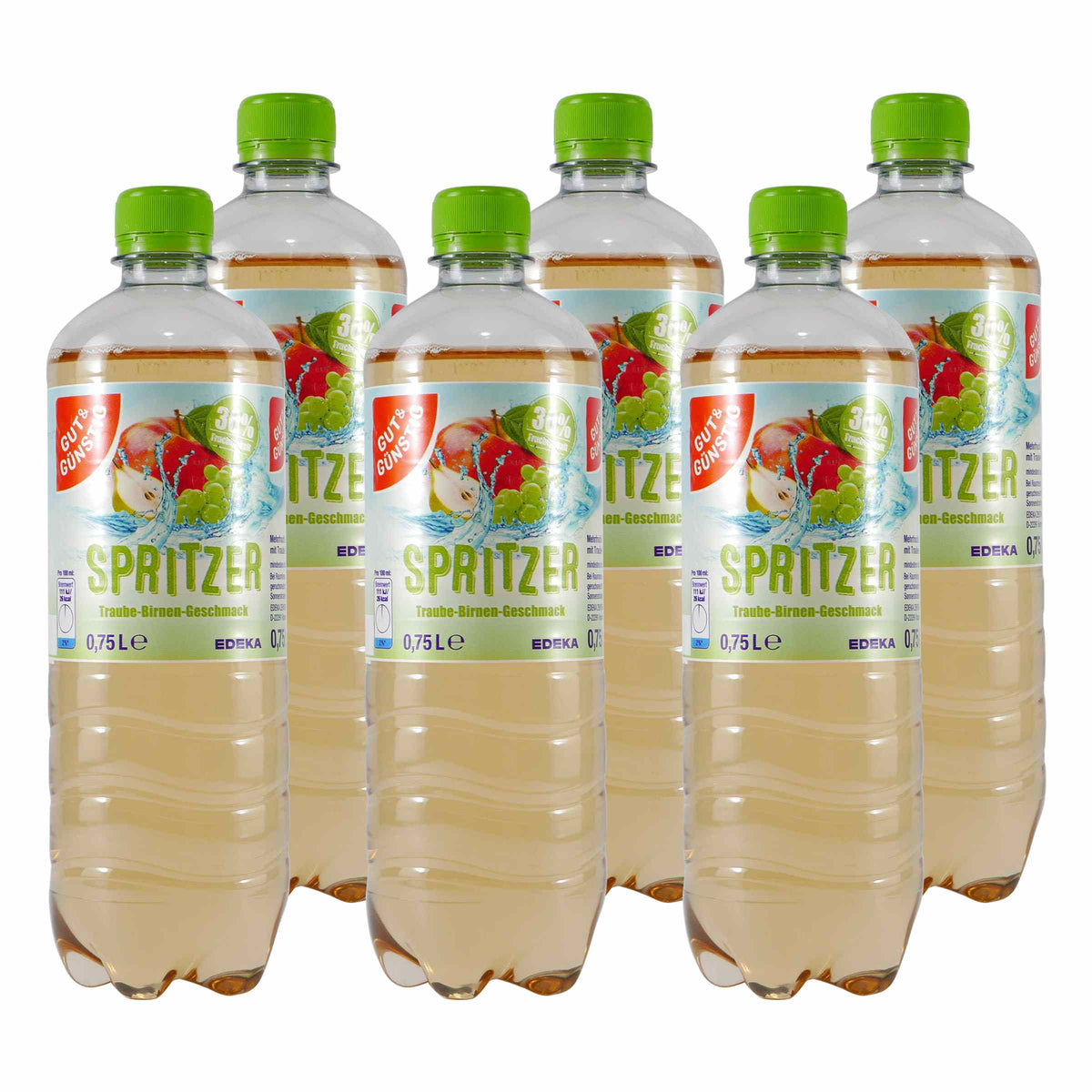 Gut & Günstig Spritzer Traube-Birne (6 x 0,75L) EINWEG