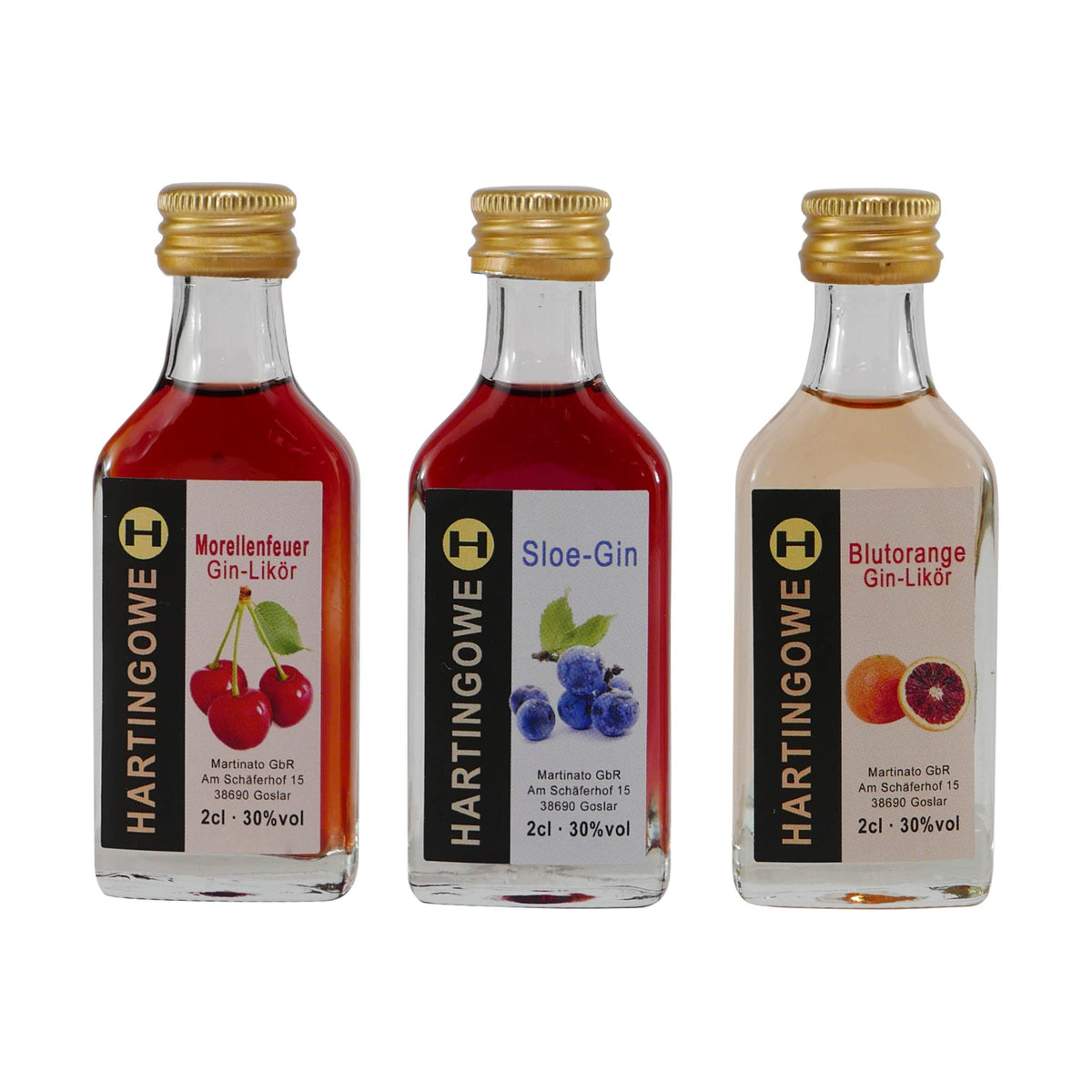 Hartingowe Gin-Likör Probierpaket (3 x 0,02L)