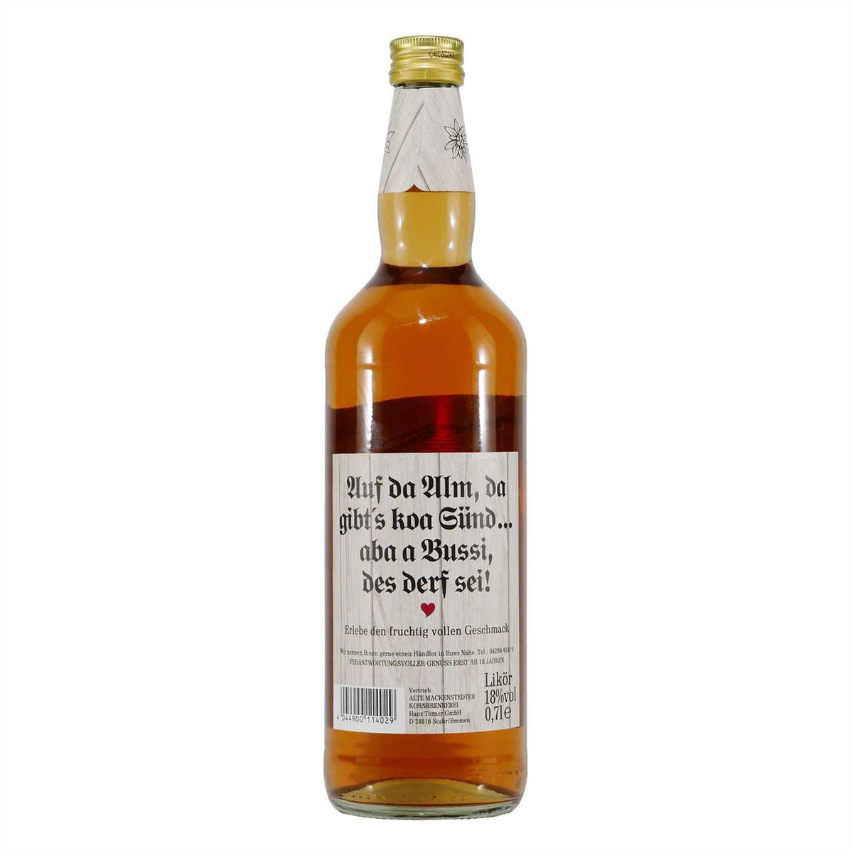 Mackenstedter Almbussi Likör mit Geschenk-Holzkiste